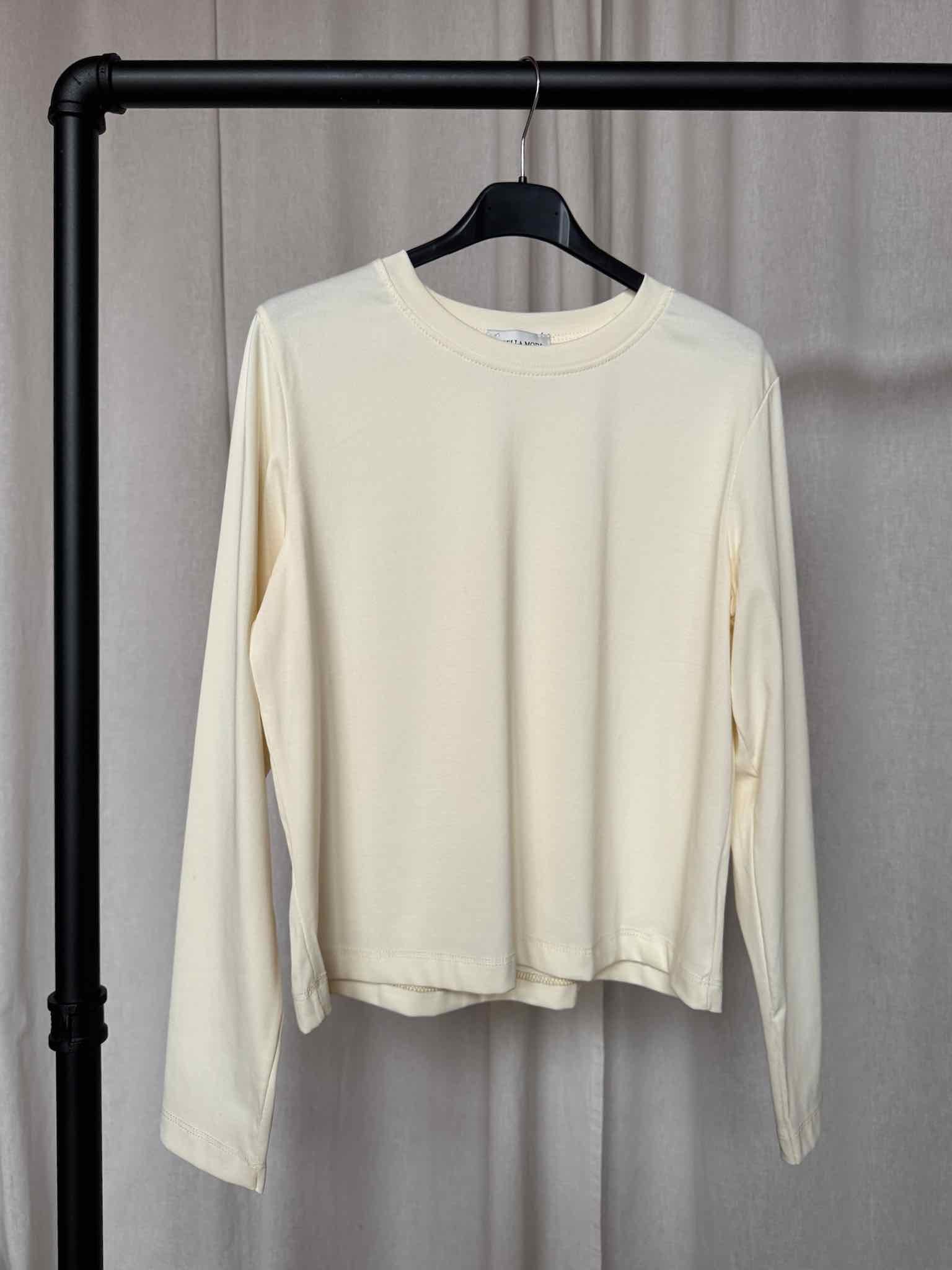 Basic Langarm Shirt - Creme