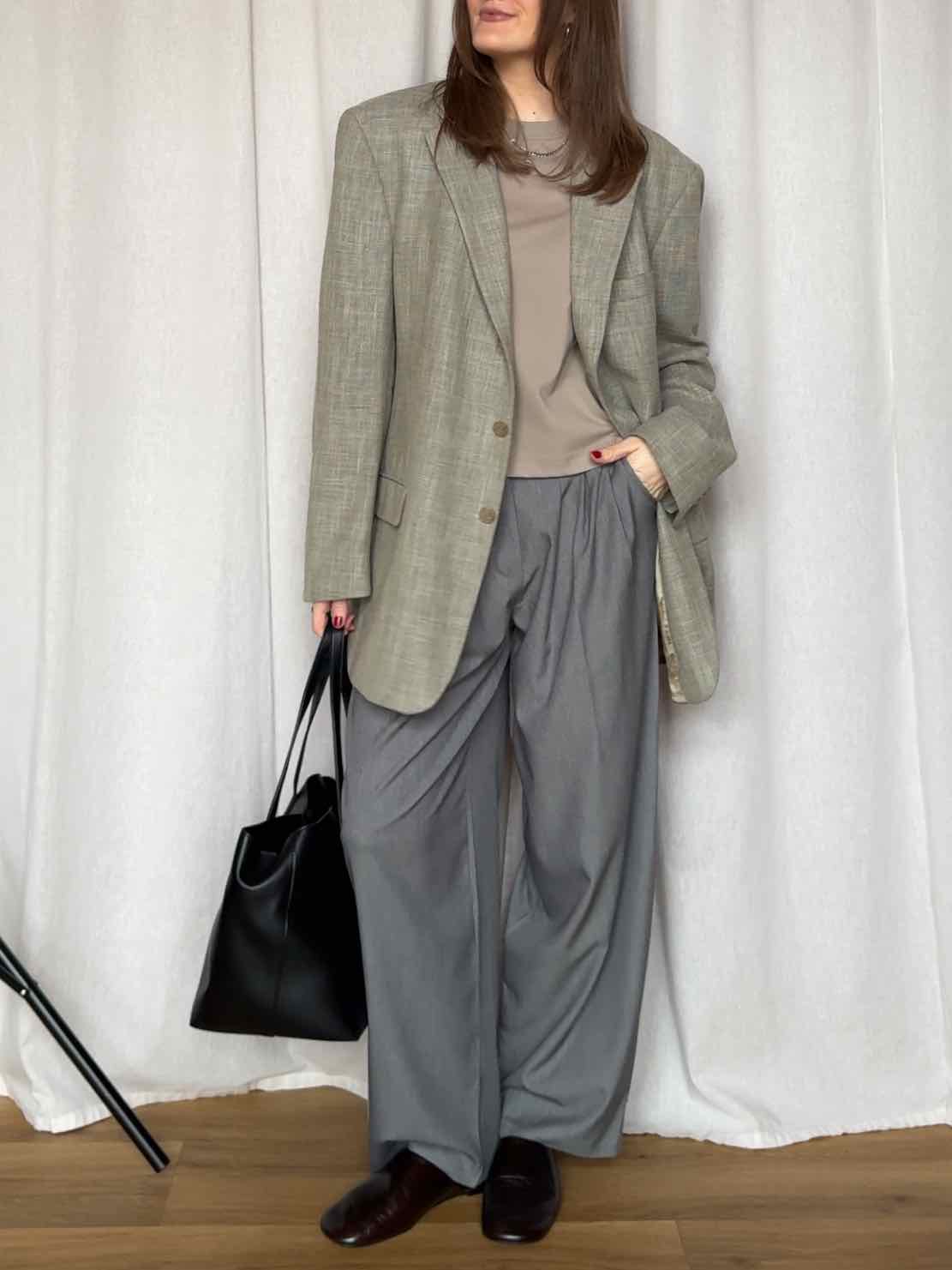 Basic Langarm Shirt - Taupe