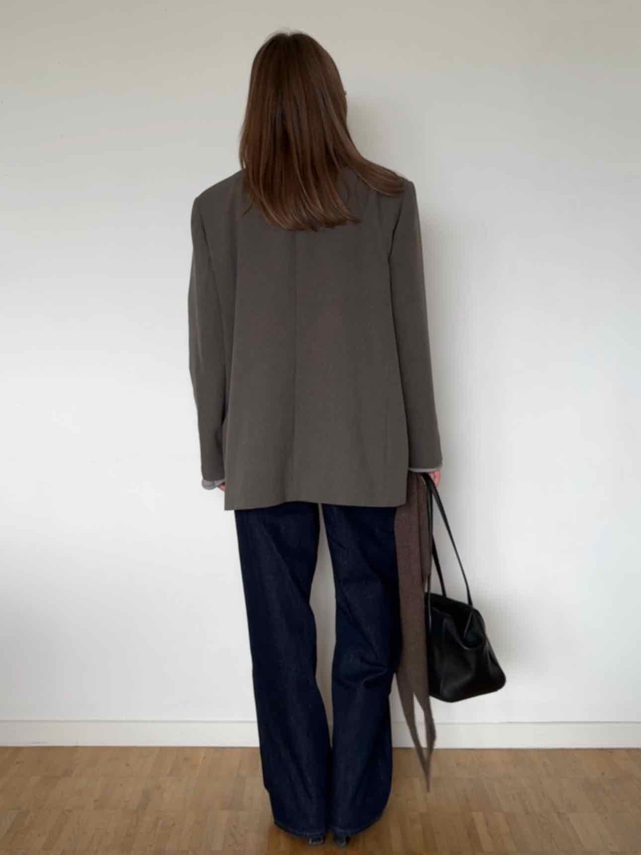 Blazer mit Reißverschluss - Oliv-grau
