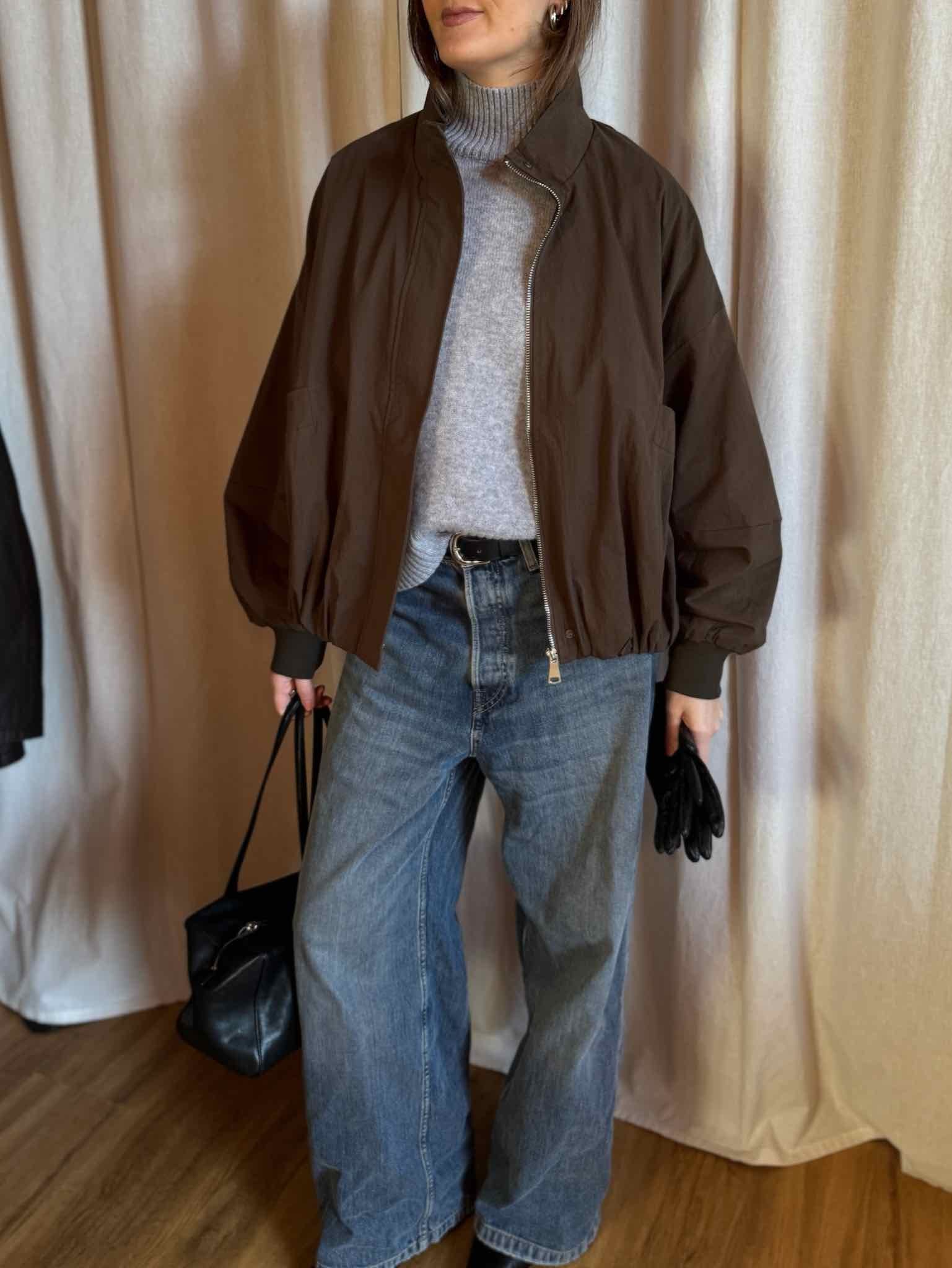 Blouson mit Funnelneck - Olivgrün