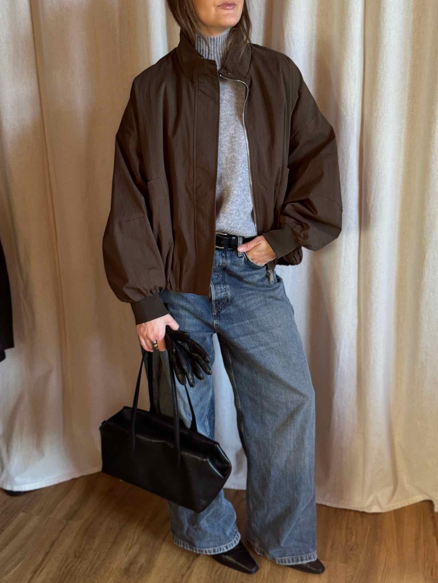 Blouson mit Funnelneck - Olivgrün