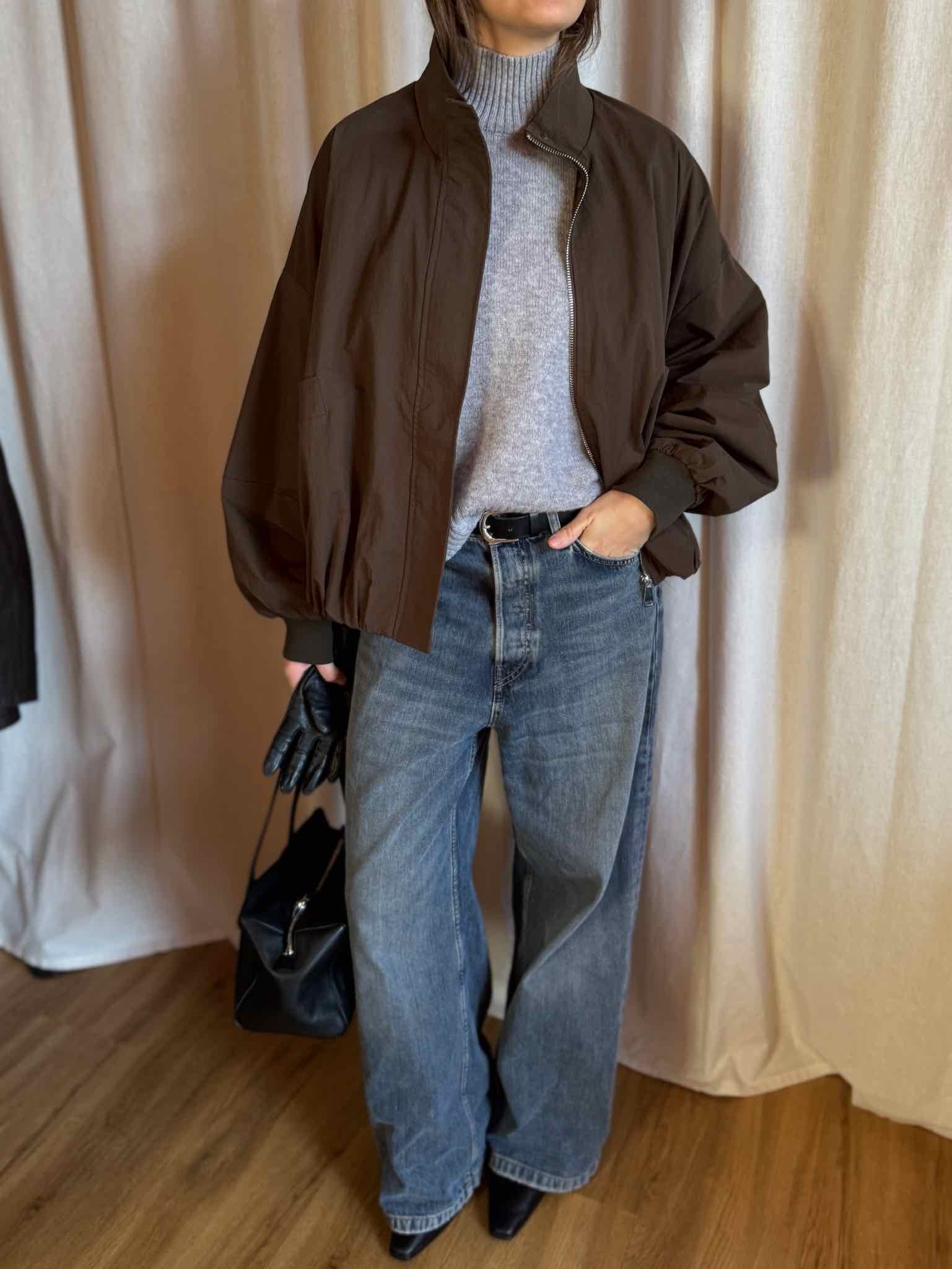 Blouson mit Funnelneck - Olivgrün