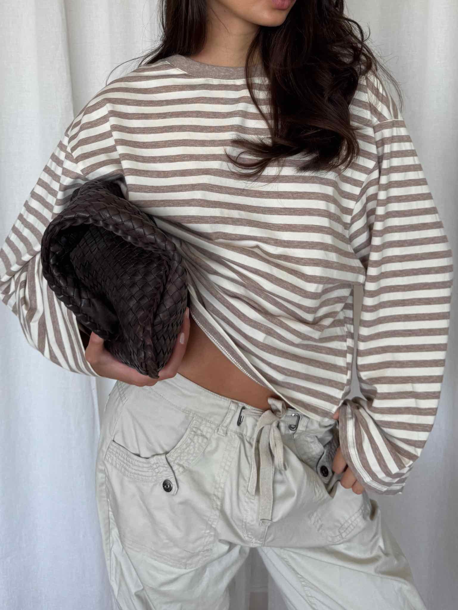 Boxy Longsleeve Stripes - Beige/Creme