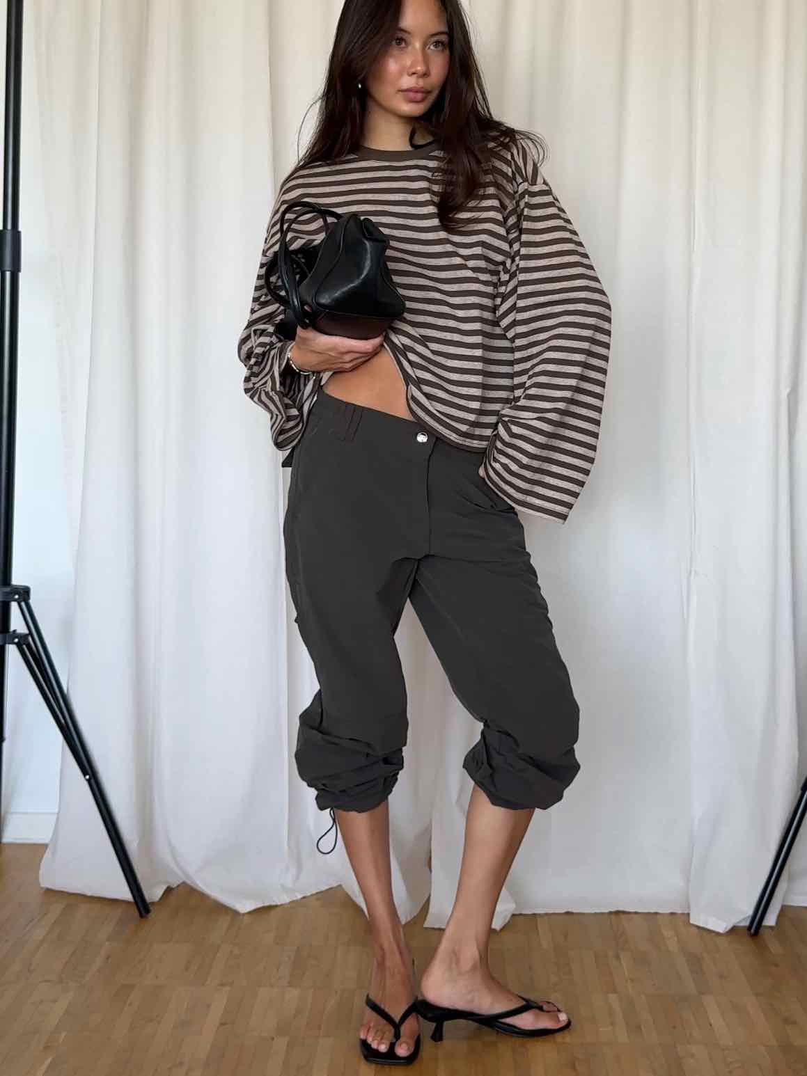 Boxy Longsleeve Stripes - Oliv/Khaki