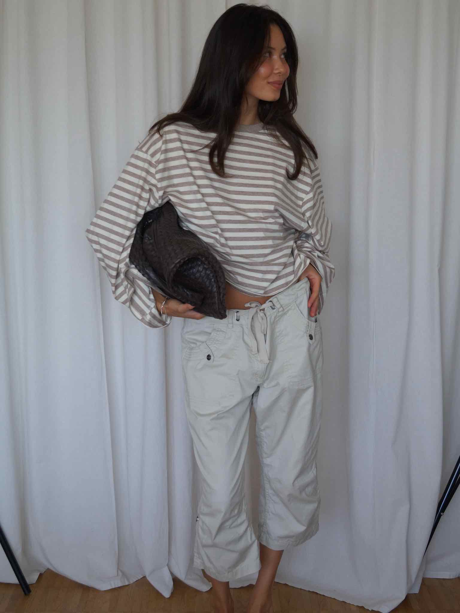 Boxy Longsleeve Stripes - Beige/Creme