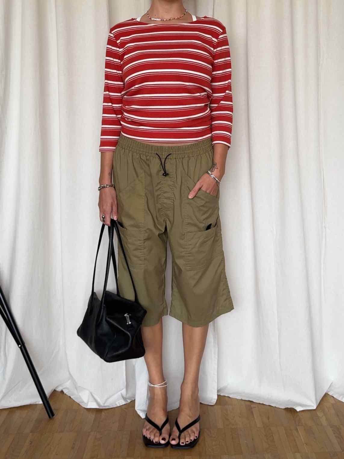 Gestreiftes U-Boot Shirt - Rot/weiß