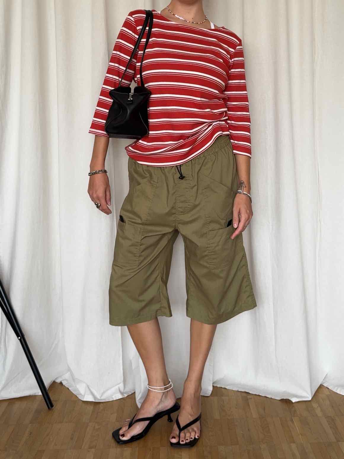 Gestreiftes U-Boot Shirt - Rot/weiß