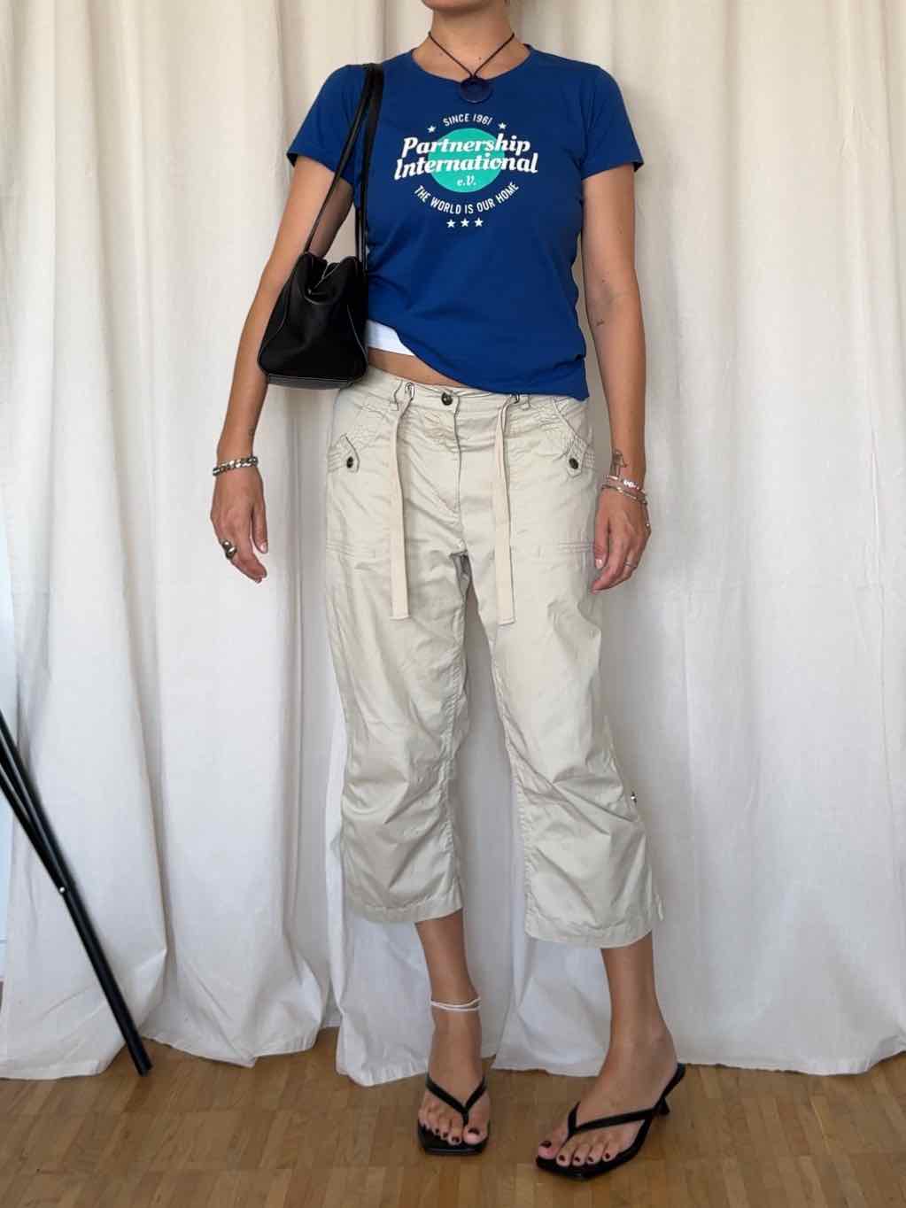 Baby Tee "Partnership International" - Cobalt Blue