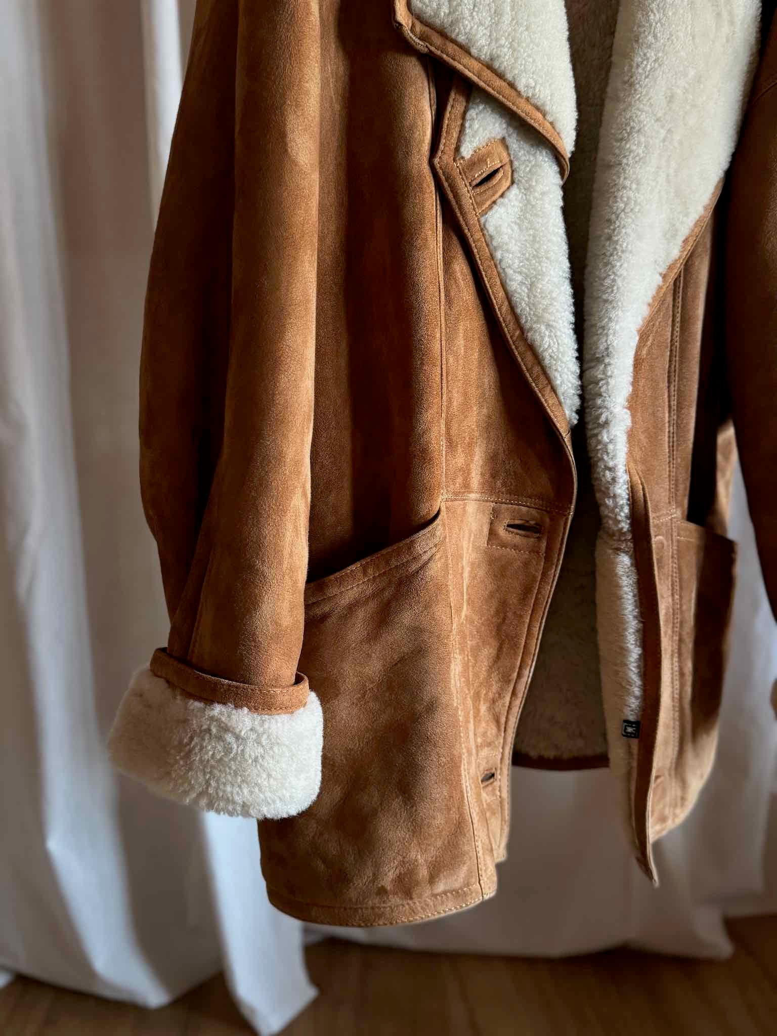 Echte Lammfelljacke - Cognac