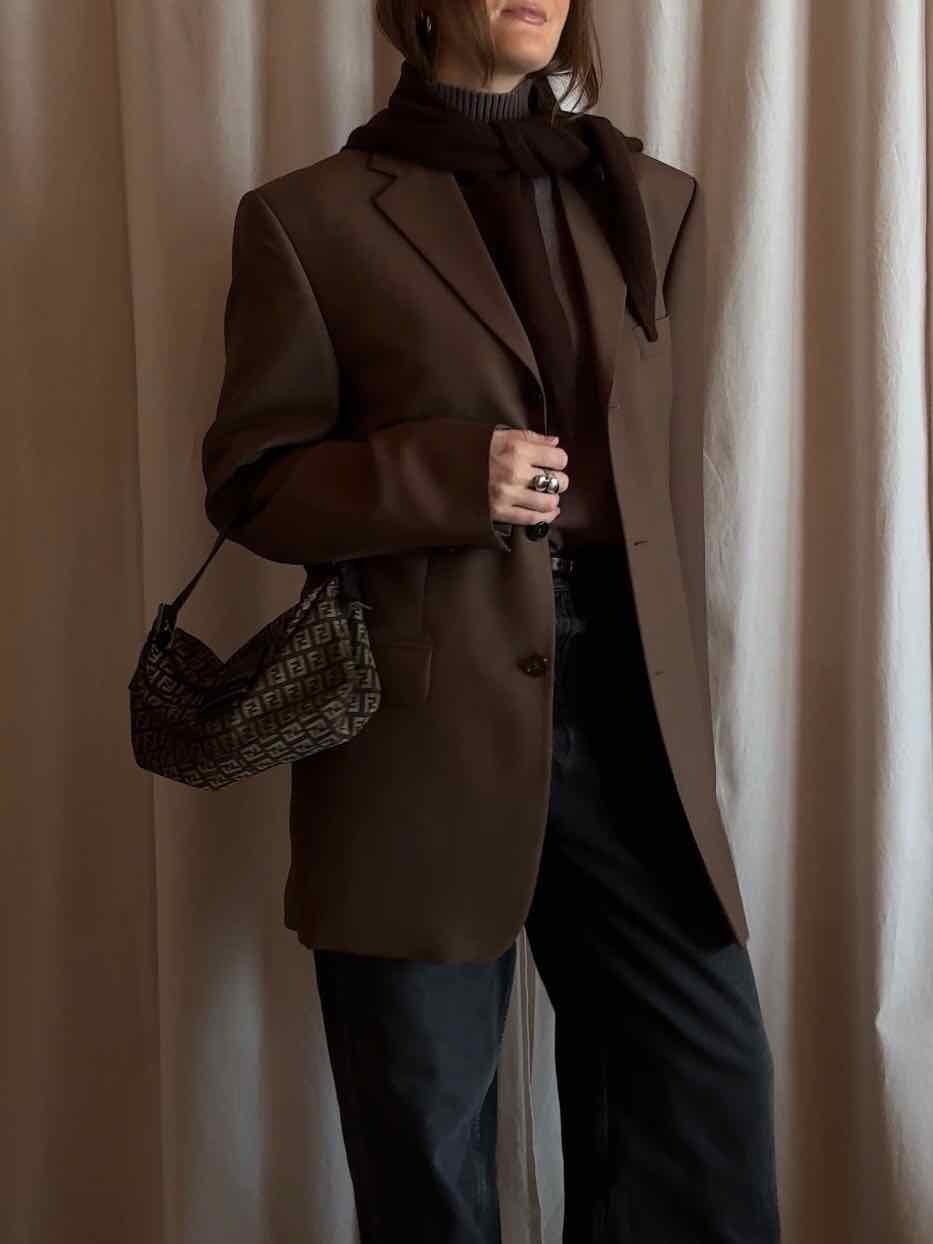 Vintage Fendi Double Flap Baguette - Zucchino Brown