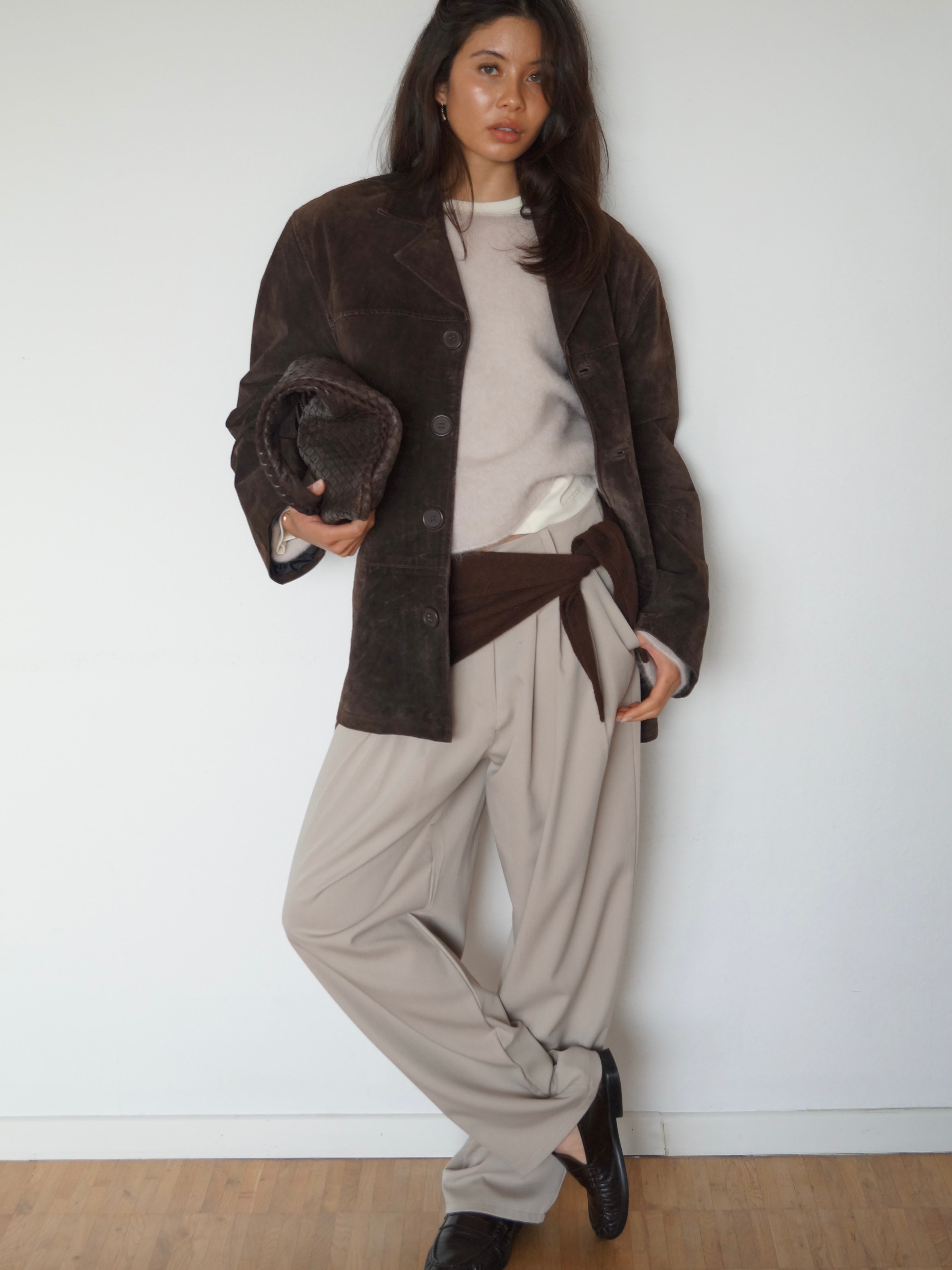 Vintage Wildleder Sakko - Dunkelbraun