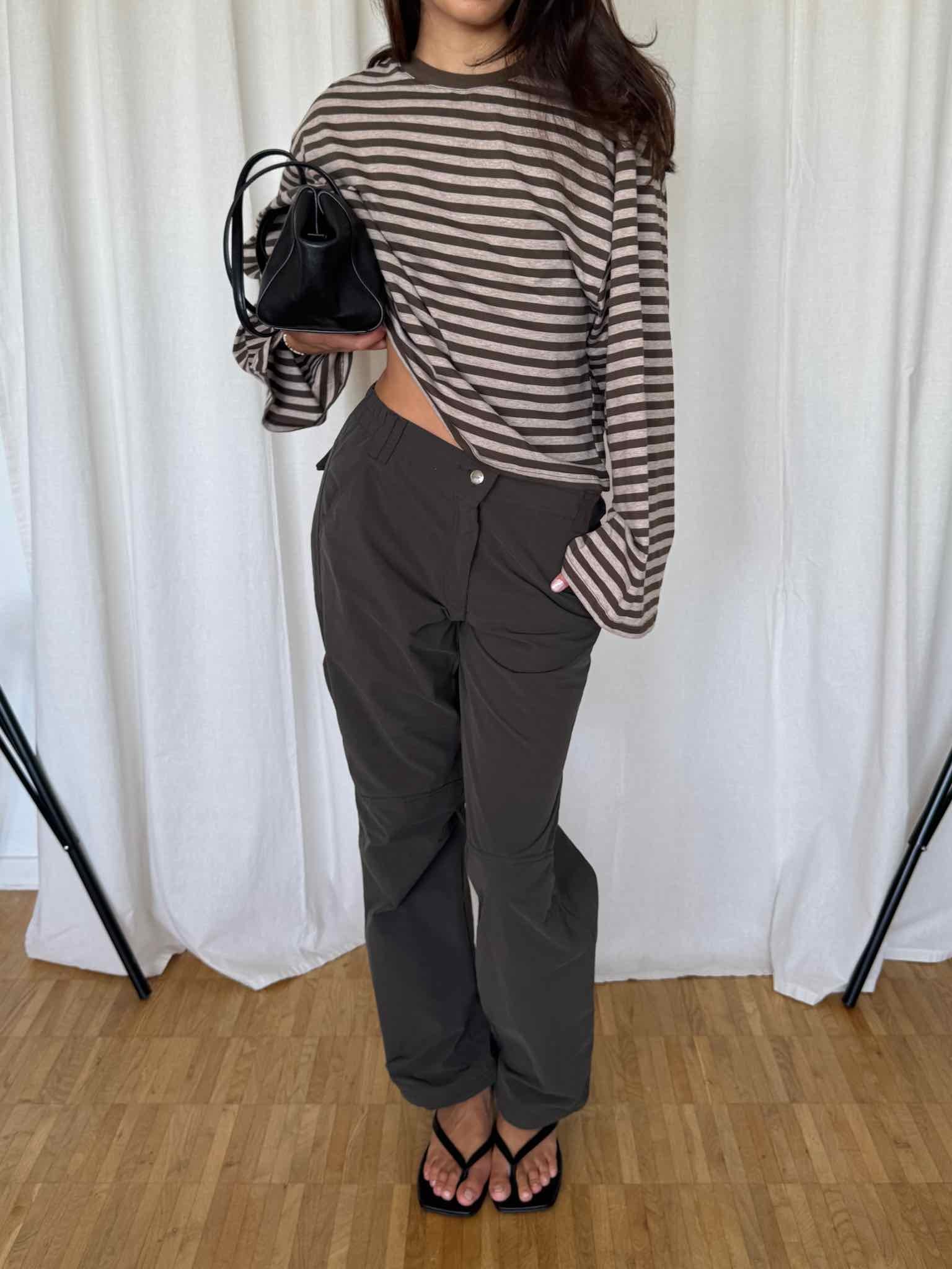 Boxy Longsleeve Stripes - Oliv/Khaki