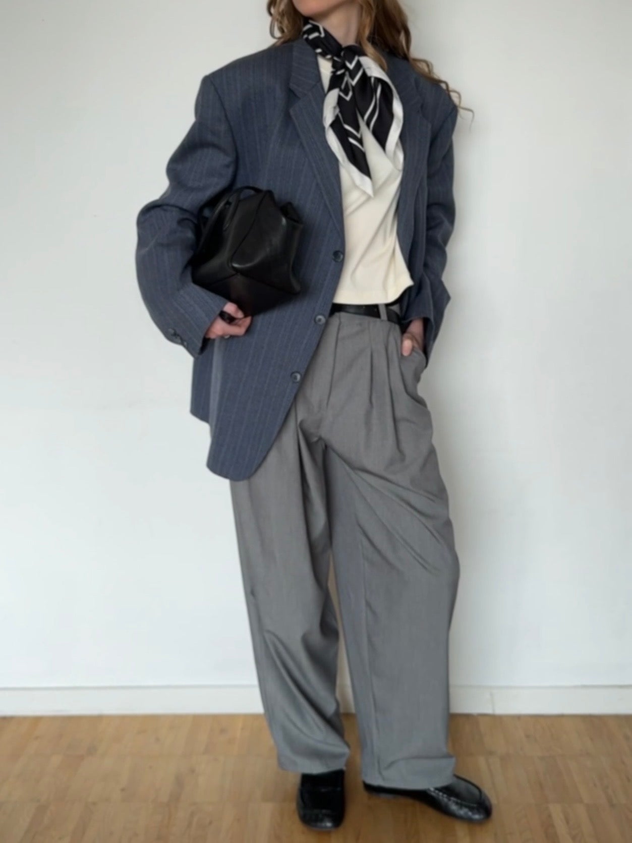 Oversized Herren Sakko - Blau gestreift