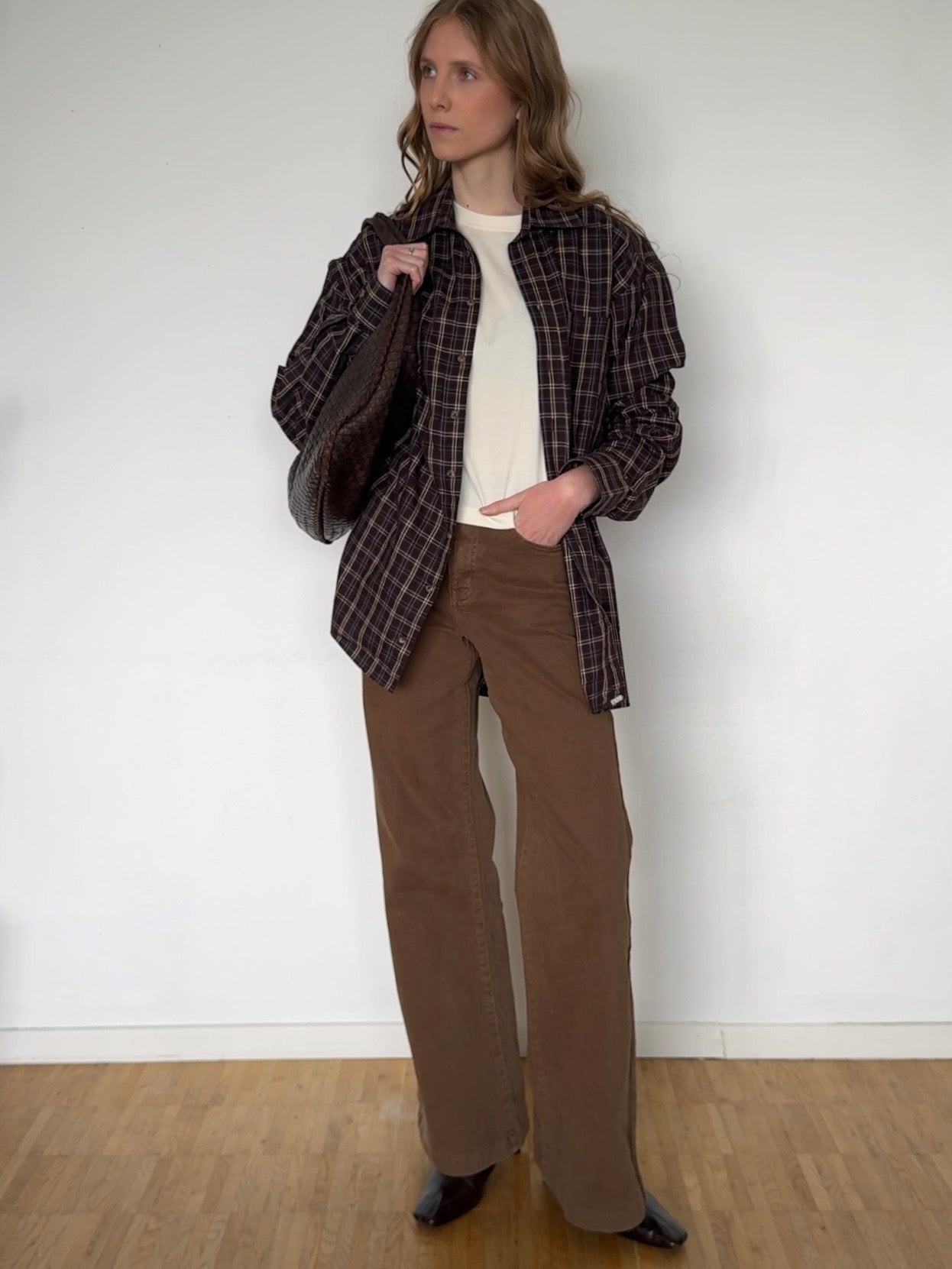 Oversized Karo Hemd - Dunkelbraun