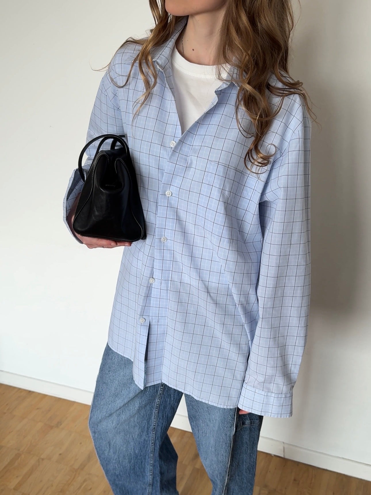 Oversized Karo Hemd - Hellblau
