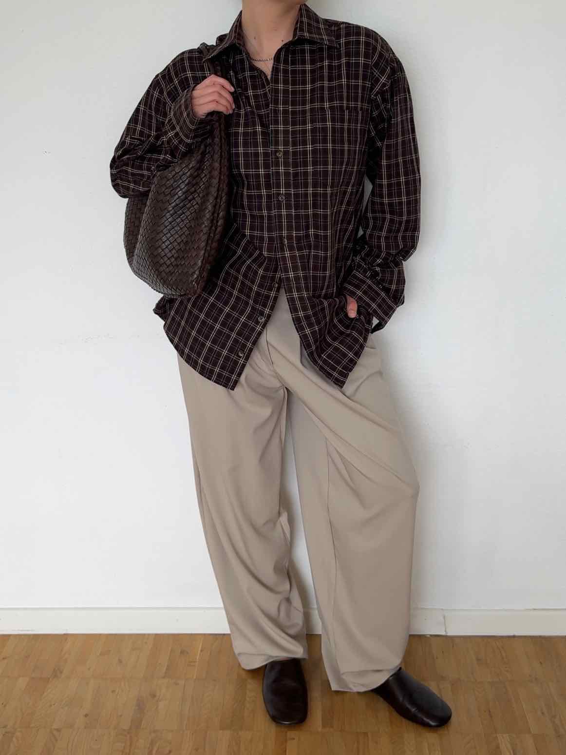 Oversized Karo Hemd - Dunkelbraun