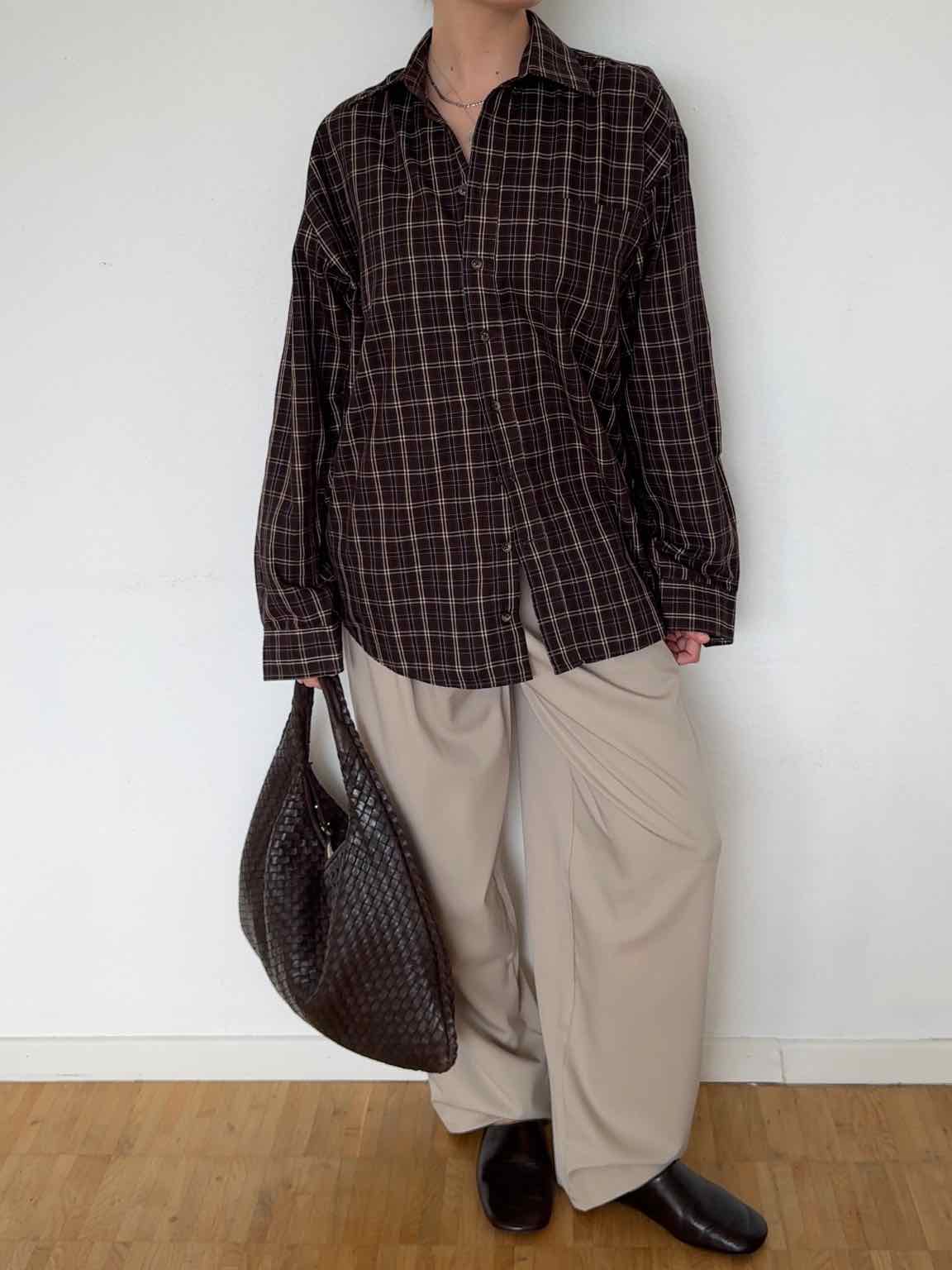 Oversized Karo Hemd - Dunkelbraun