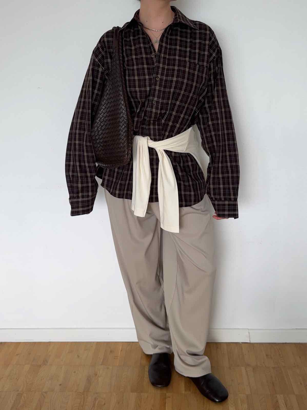 Oversized Karo Hemd - Dunkelbraun