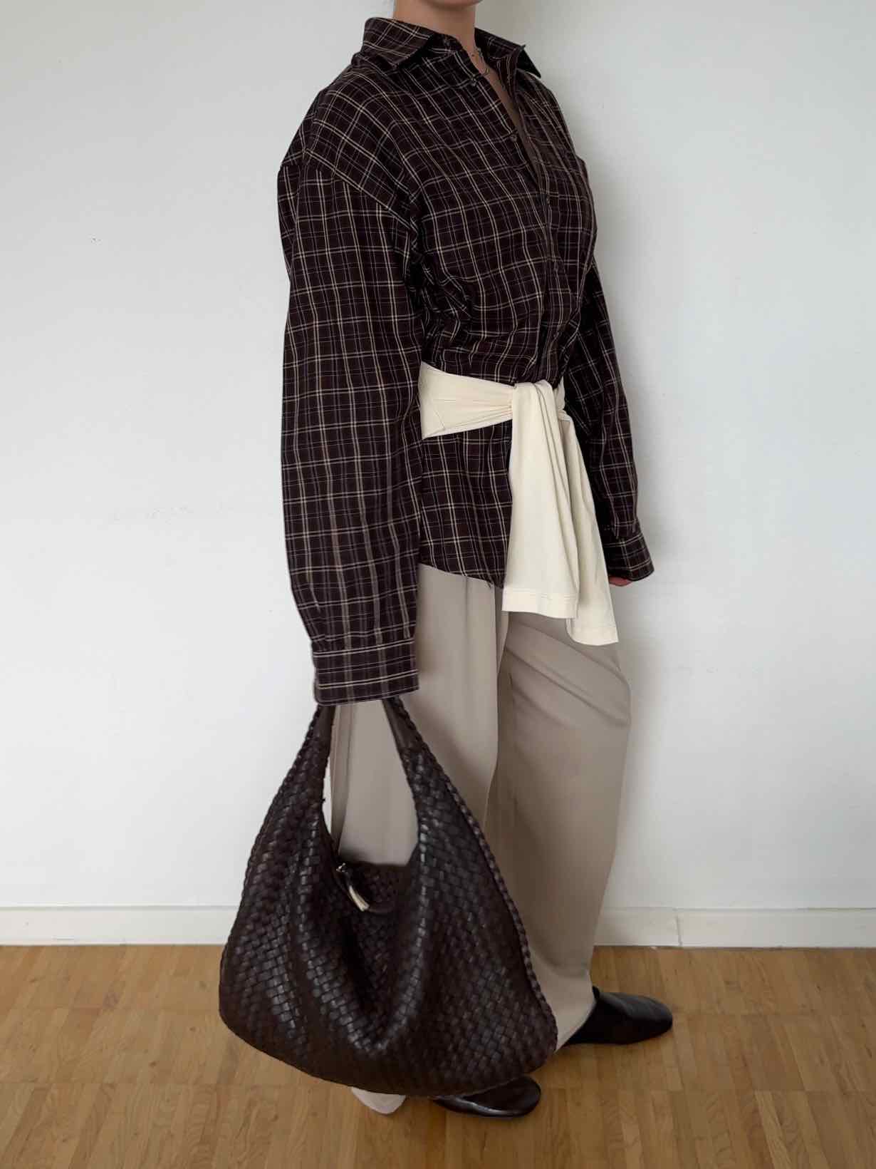 Oversized Karo Hemd - Dunkelbraun
