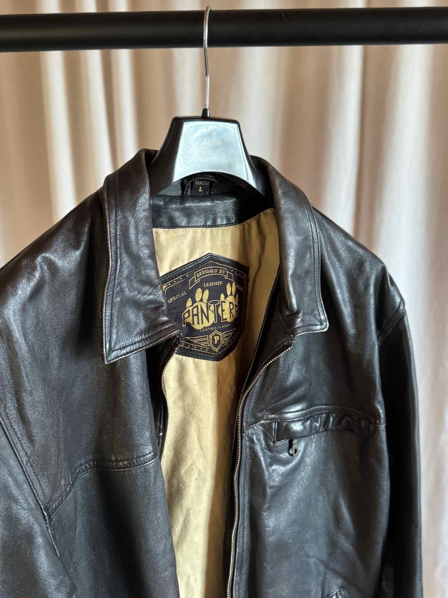 Pantera Lederjacke - Dunkelbraun