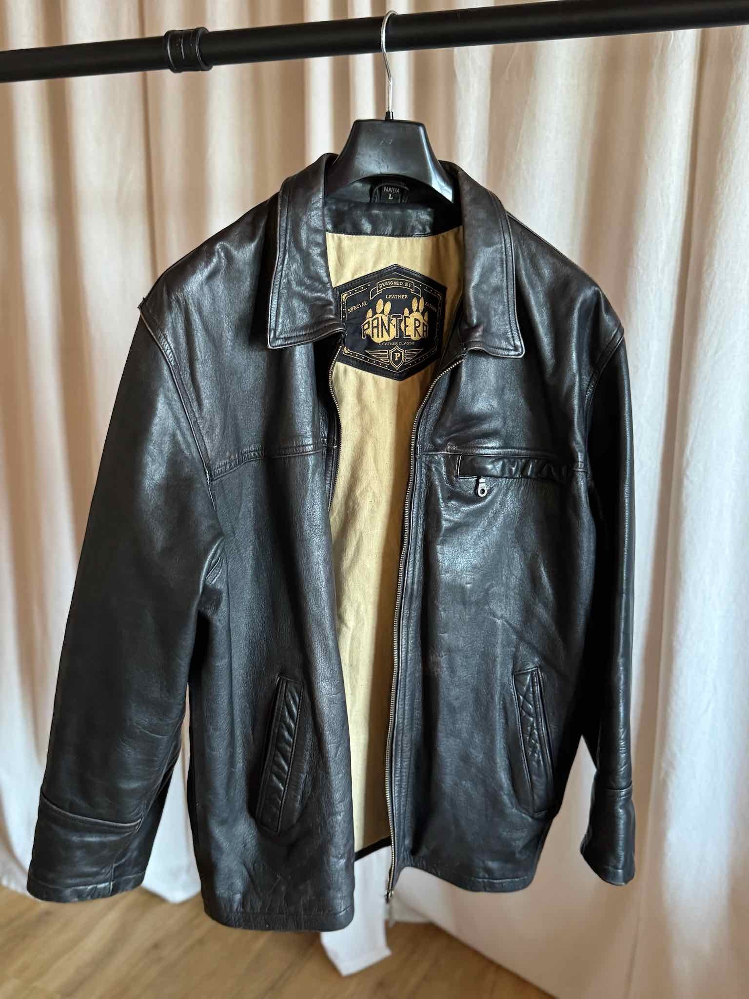 Pantera Lederjacke - Dunkelbraun