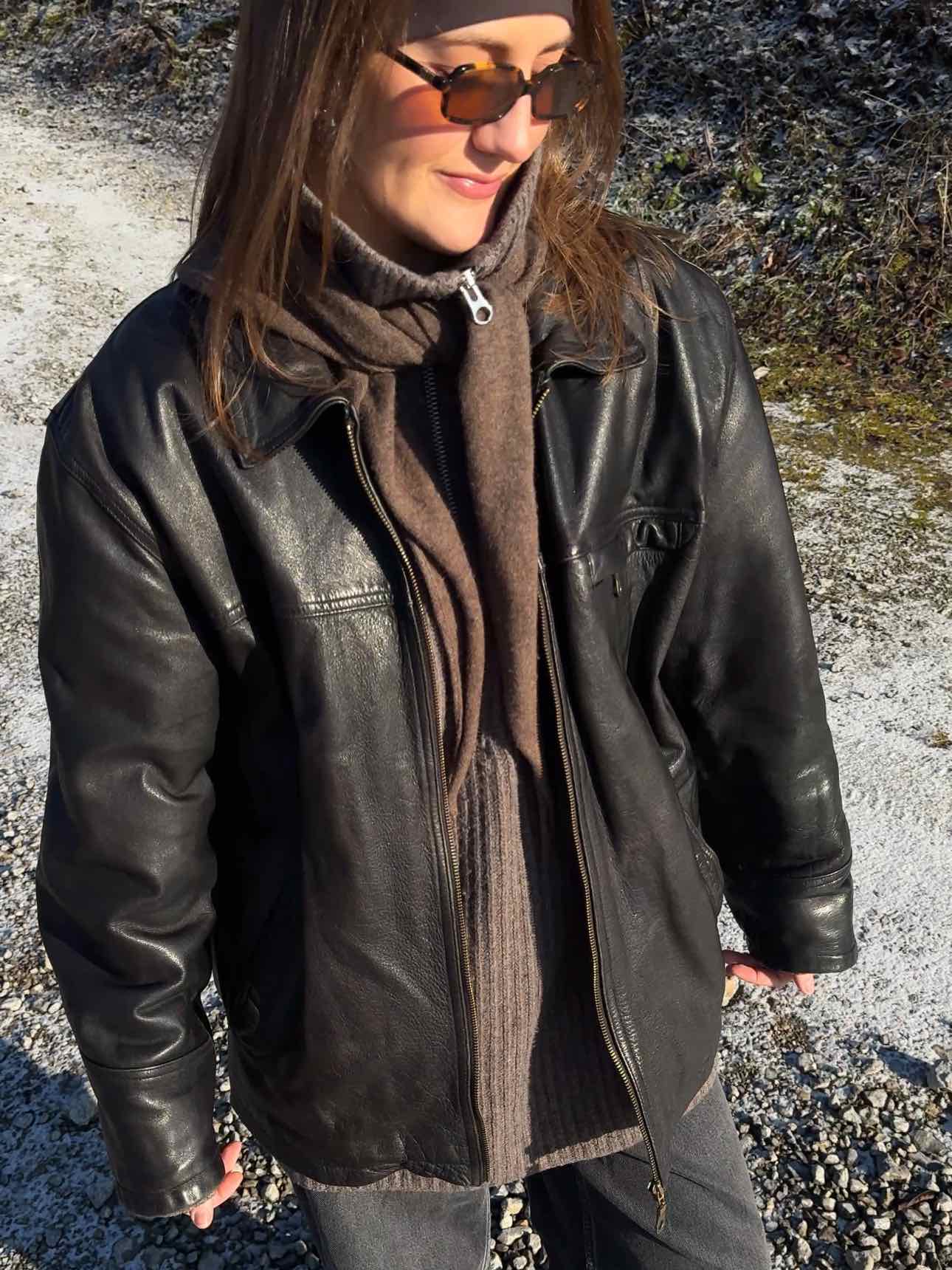 Pantera Lederjacke - Dunkelbraun