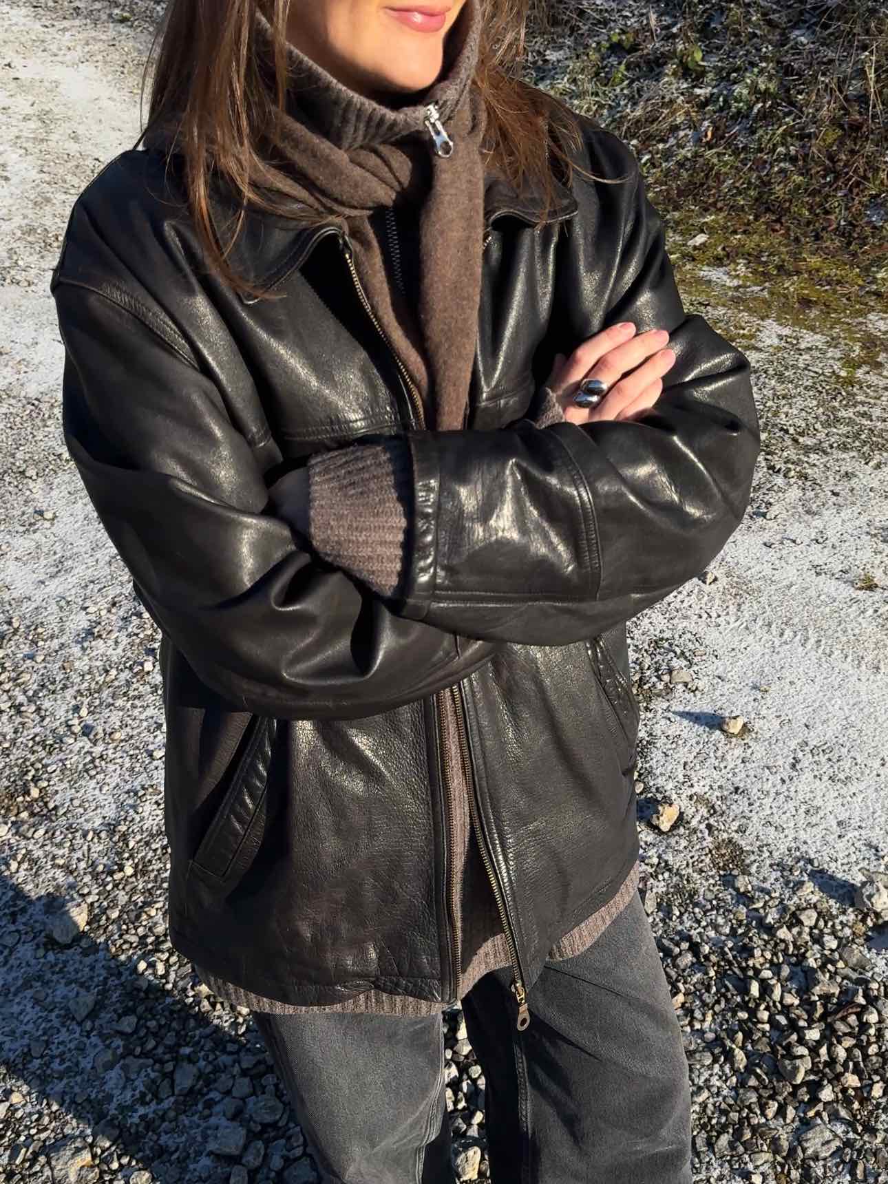 Pantera Lederjacke - Dunkelbraun