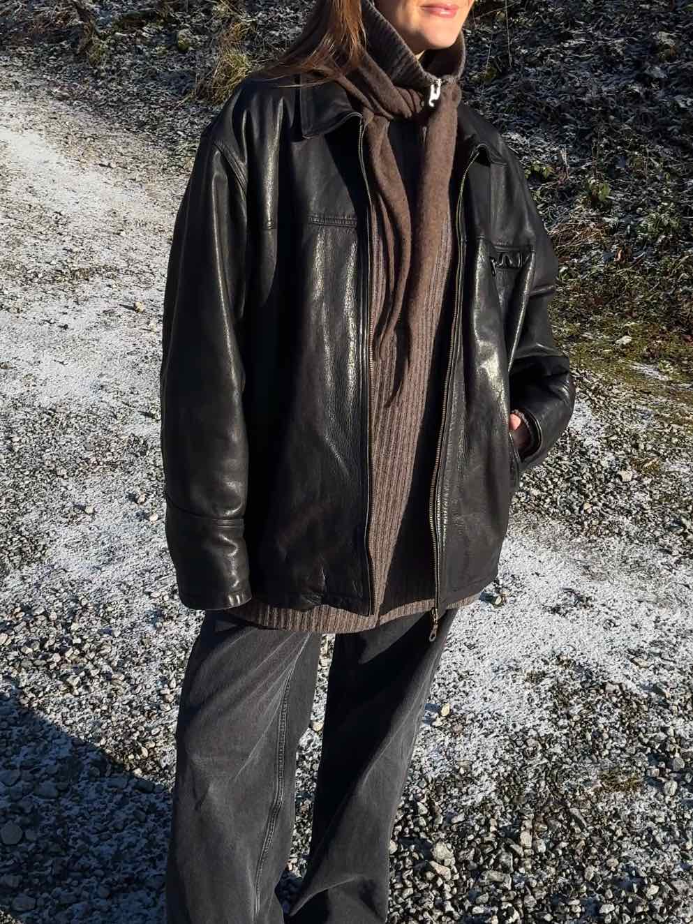 Pantera Lederjacke - Dunkelbraun