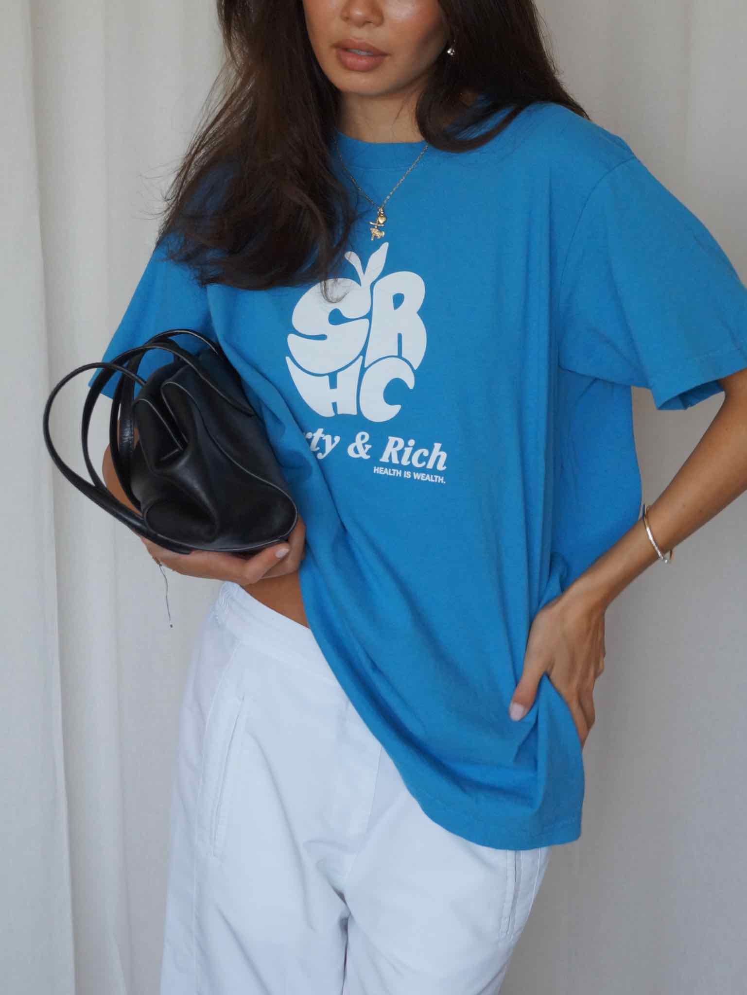 Sporty & Rich T-Shirt "SRHC" - Cobalt Blue