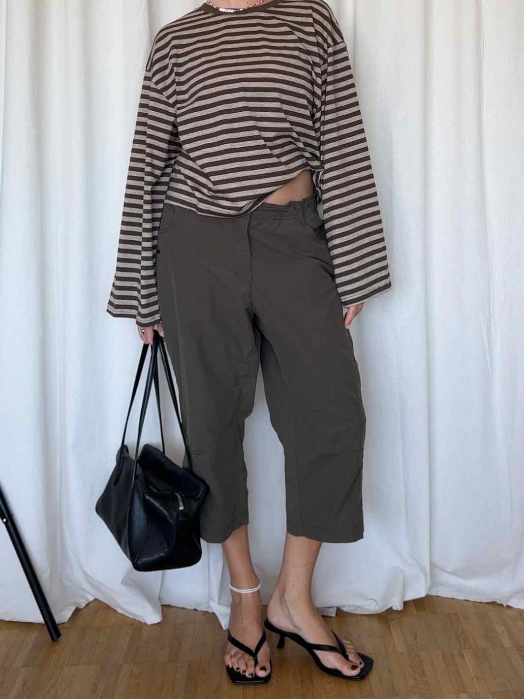 Boxy Longsleeve Stripes - Oliv/Khaki