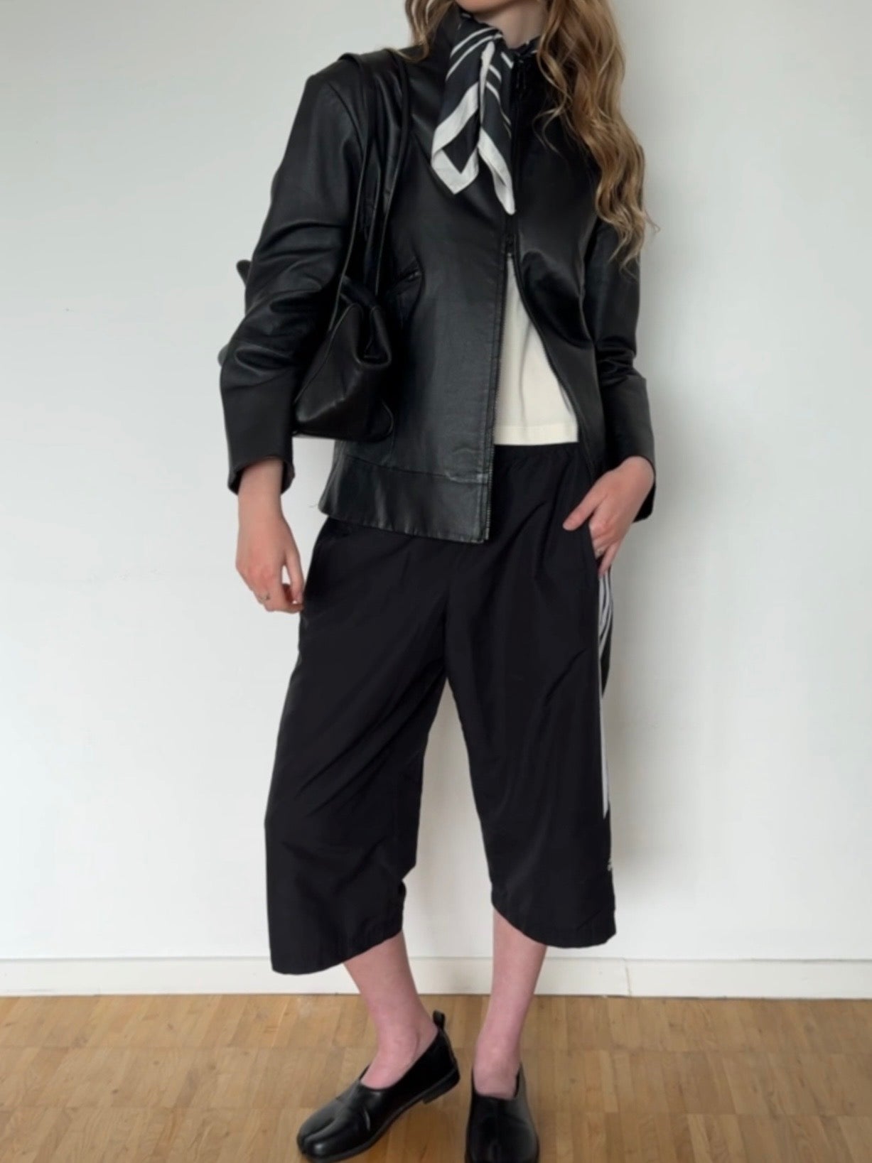 Vintage Boxy Lederjacke - Schwarz