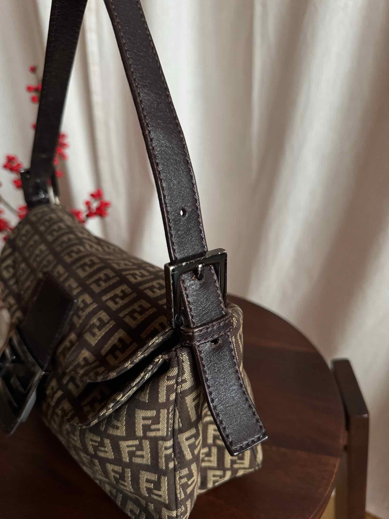 Vintage Fendi Double Flap Baguette - Zucchino Brown