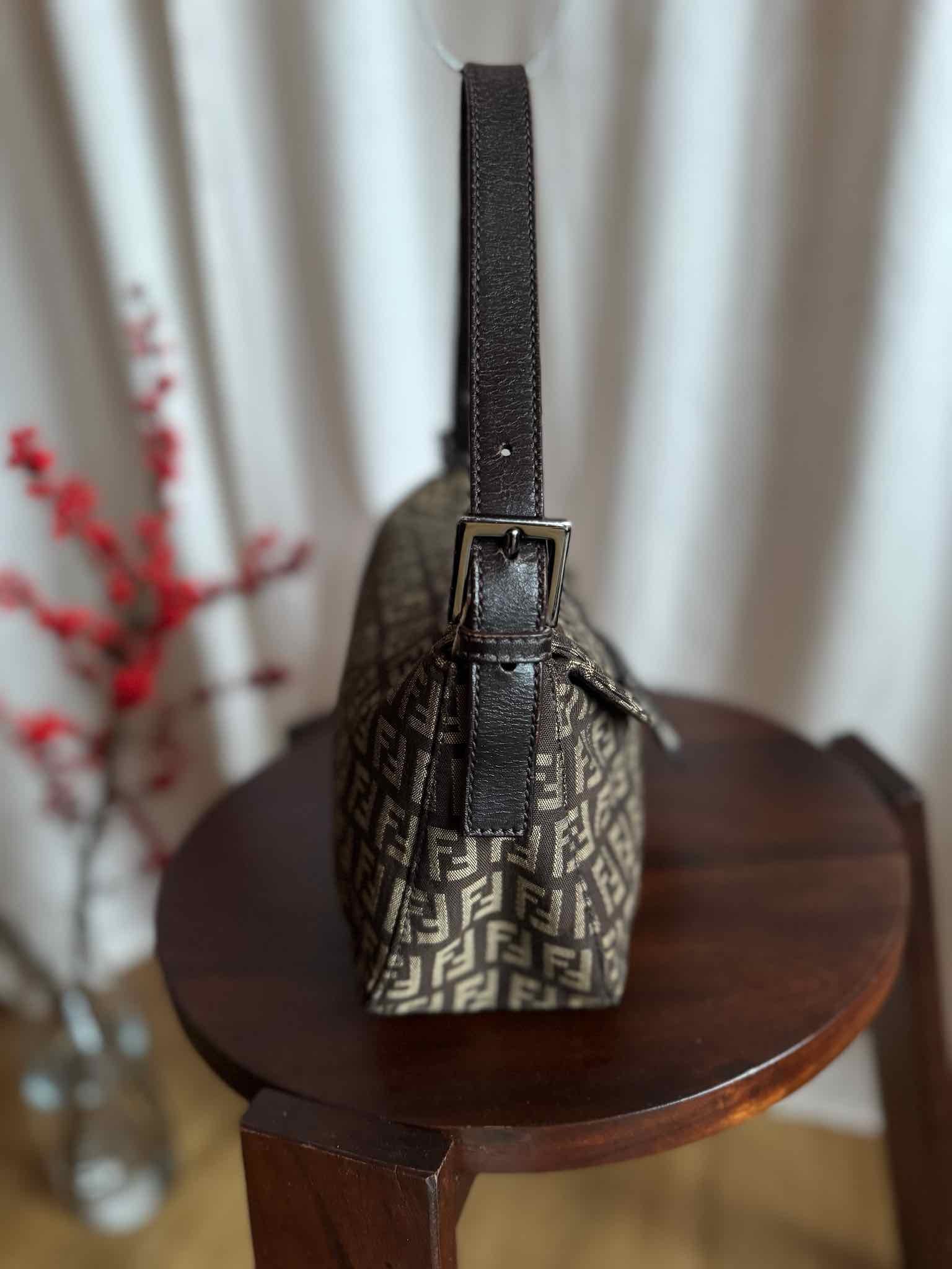 Vintage Fendi Double Flap Baguette - Zucchino Brown