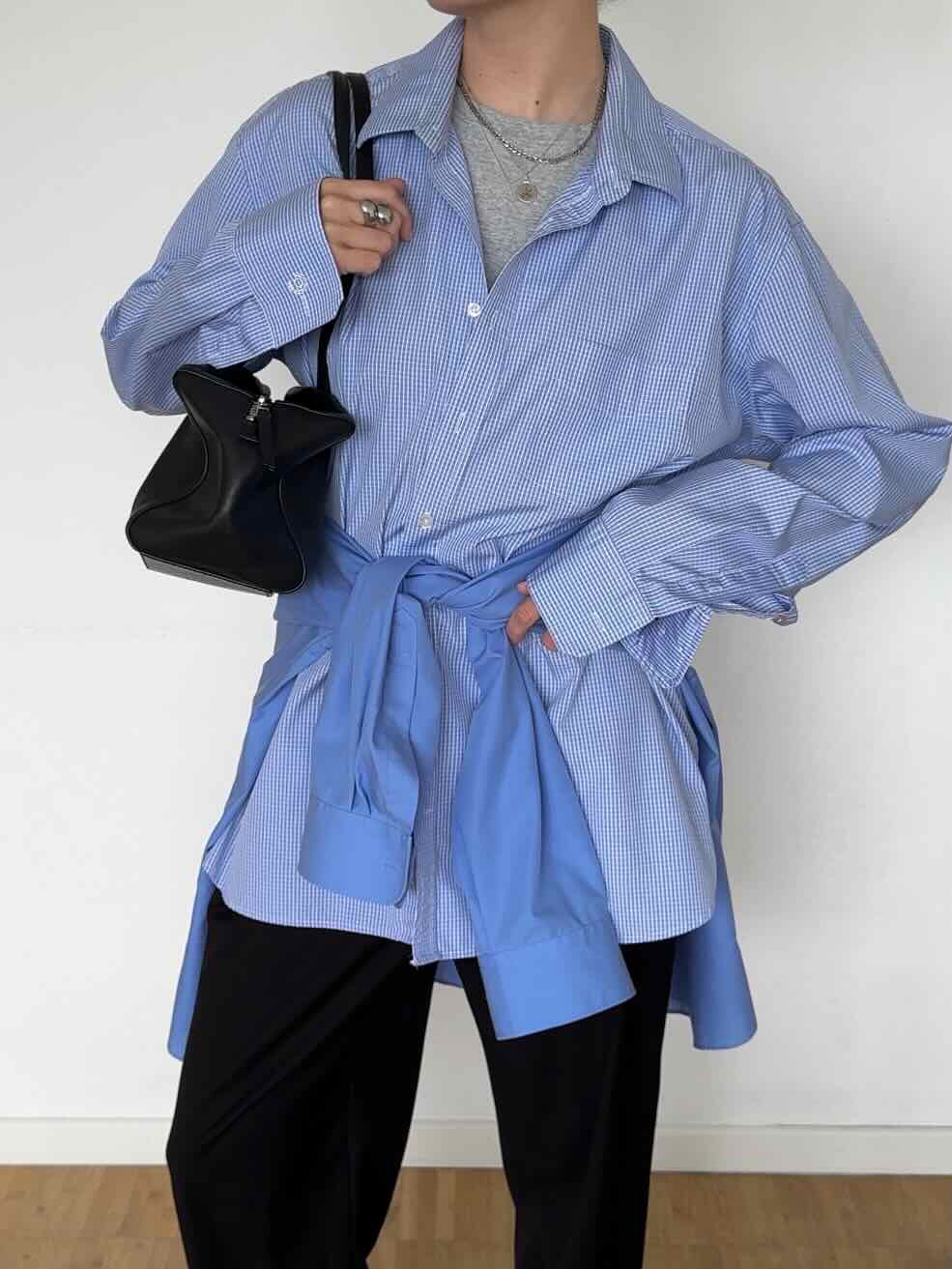 Vintage Hemd von Bugatti - hellblau kariert
