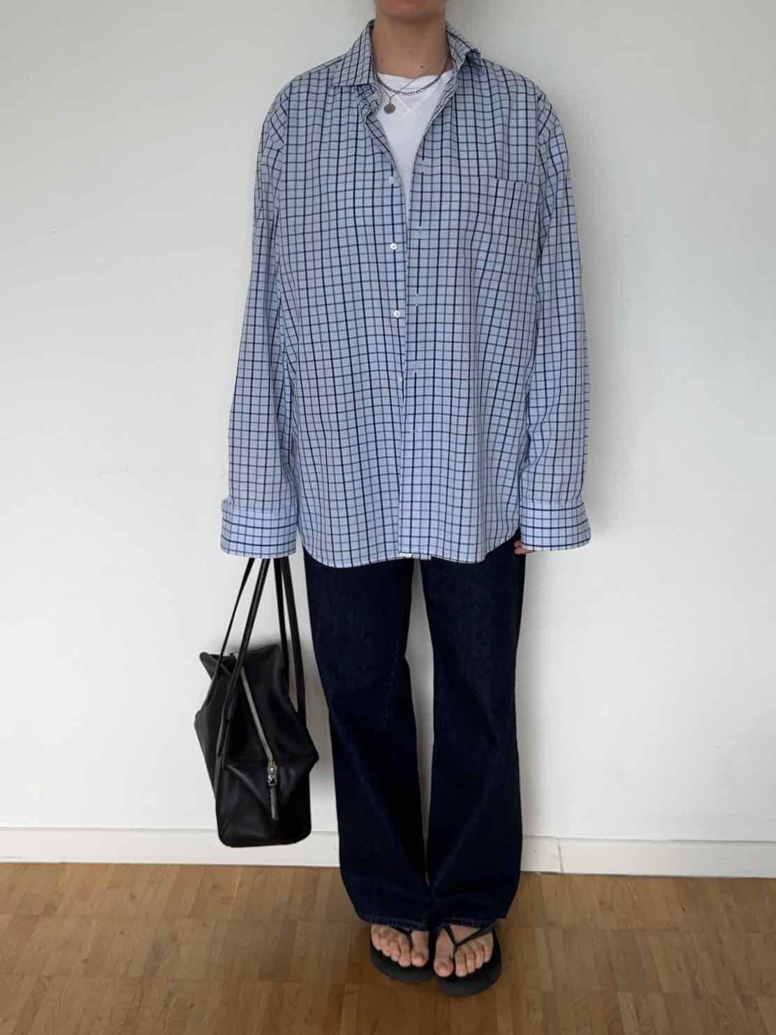 Vintage Hemd von Jacques Britt - Hellblau / Blau kariert
