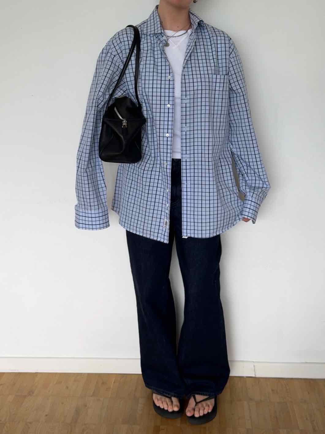 Vintage Hemd von Jacques Britt - Hellblau / Blau kariert