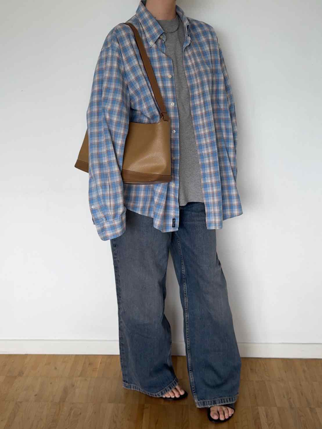 Vintage Hemd von McNeal - Hellblau / Camel kariert