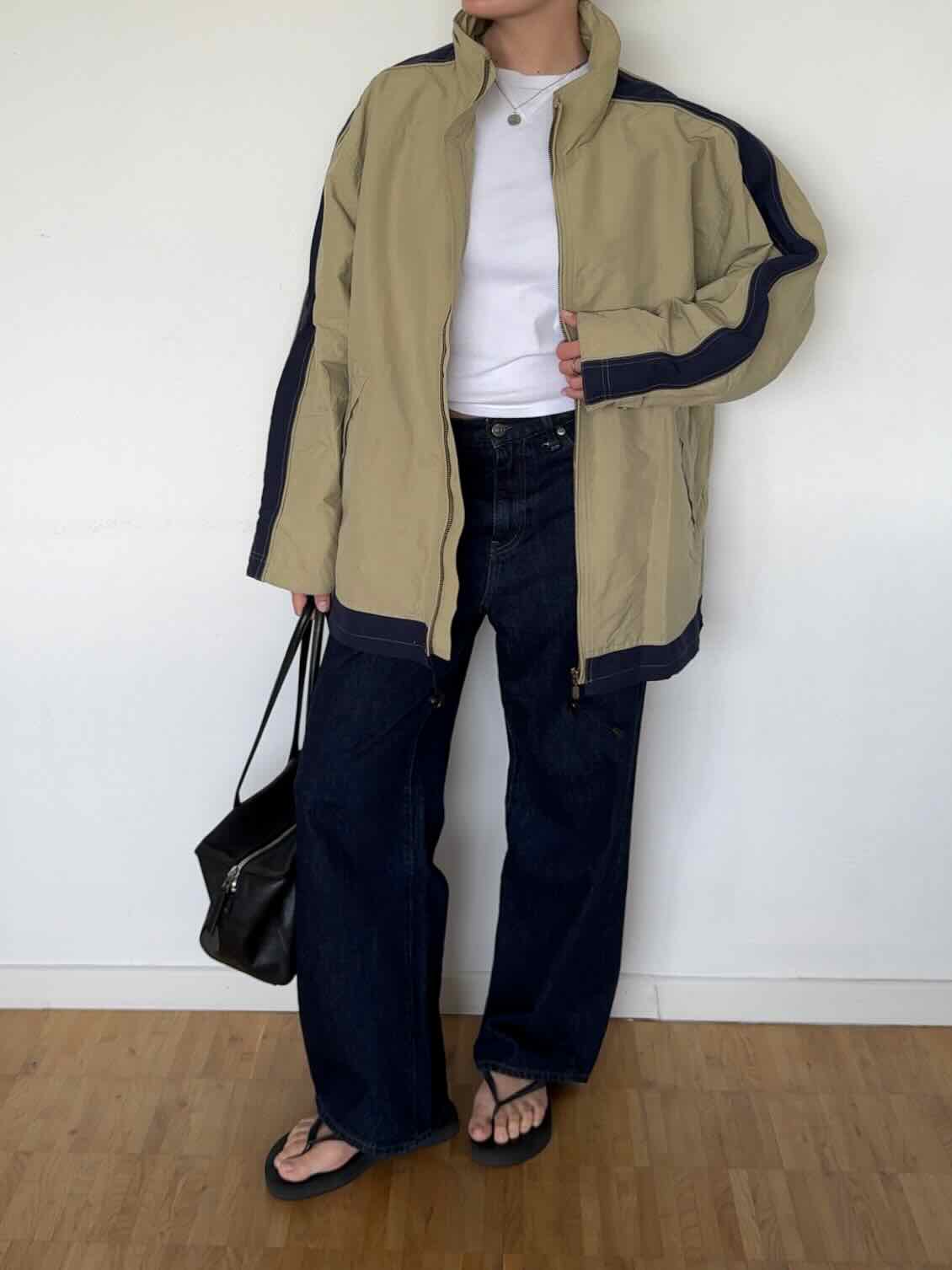 Vintage Herren Jacke - Beige / Dunkelblau