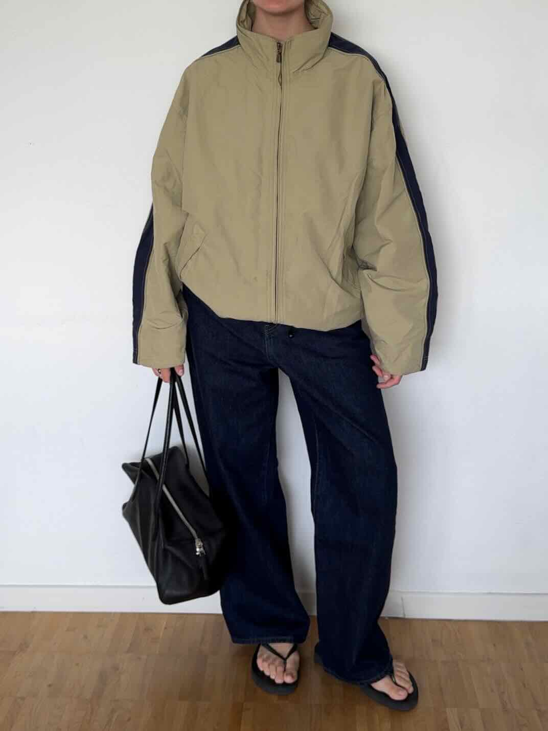 Vintage Herren Jacke - Beige / Dunkelblau
