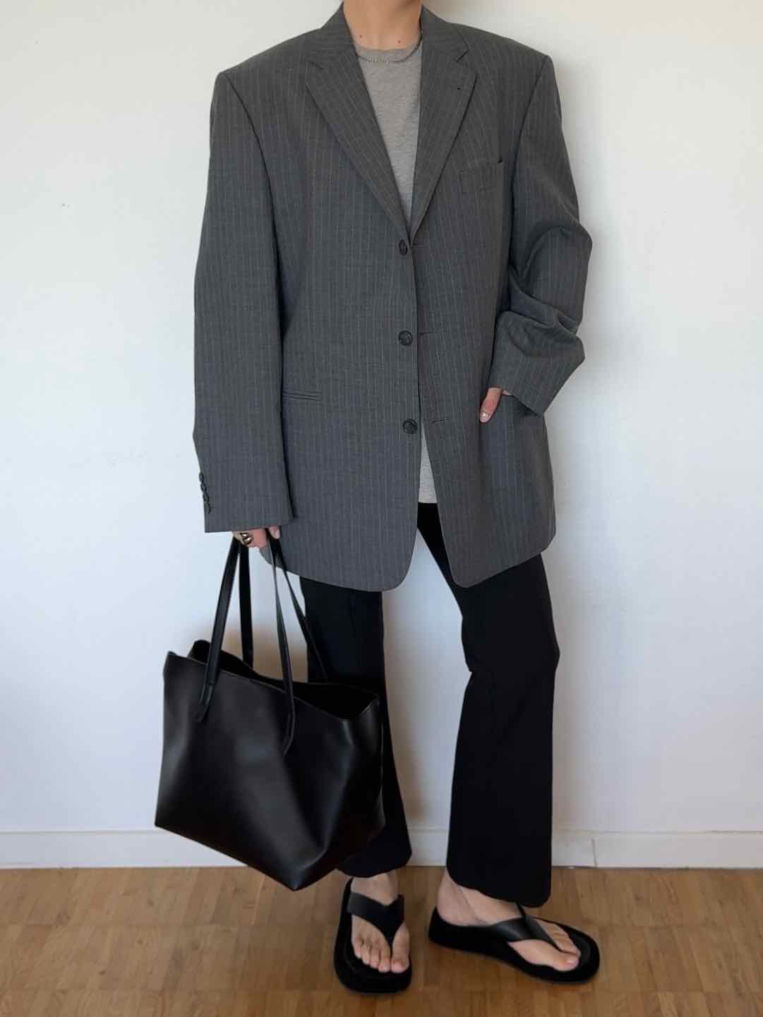 Vintage Herren Sakko - Grau mit Nadelstreifen