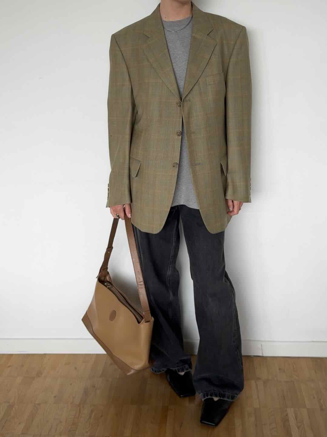 Vintage Herren Sakko - Grün-Beige / Bunt kariert