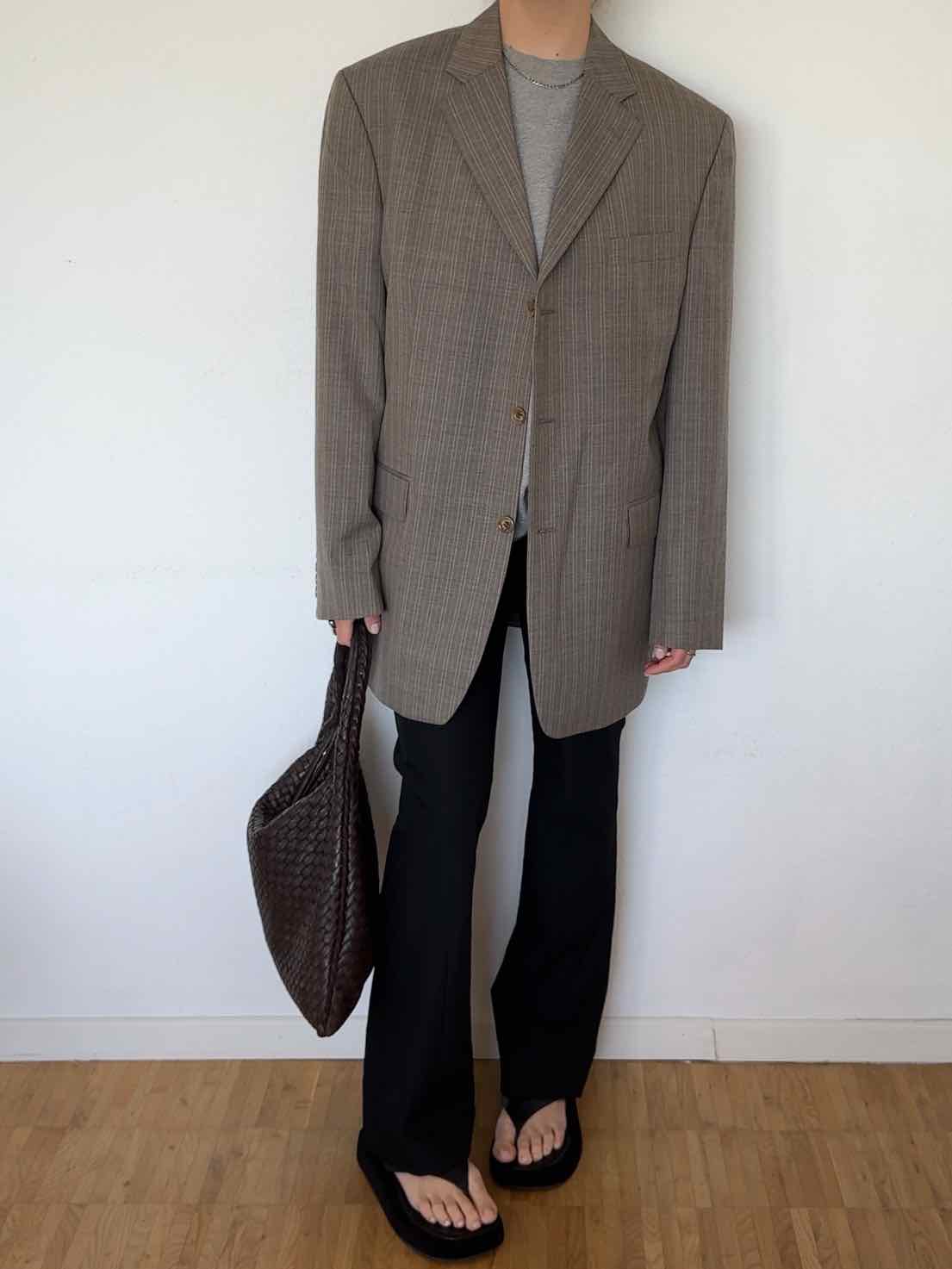 Vintage Herren Sakko - Taupe mit Nadelstreifen