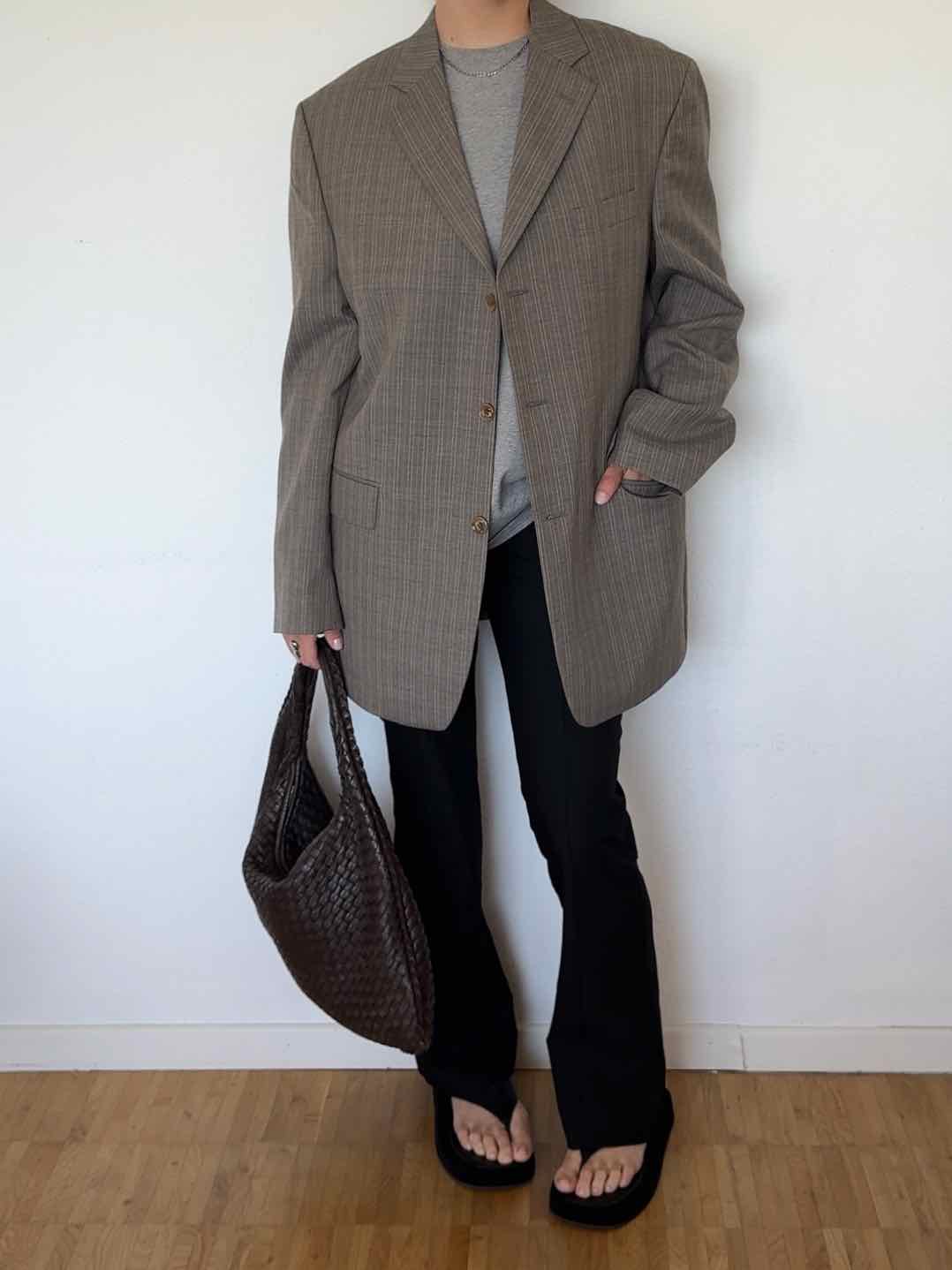 Vintage Herren Sakko - Taupe mit Nadelstreifen