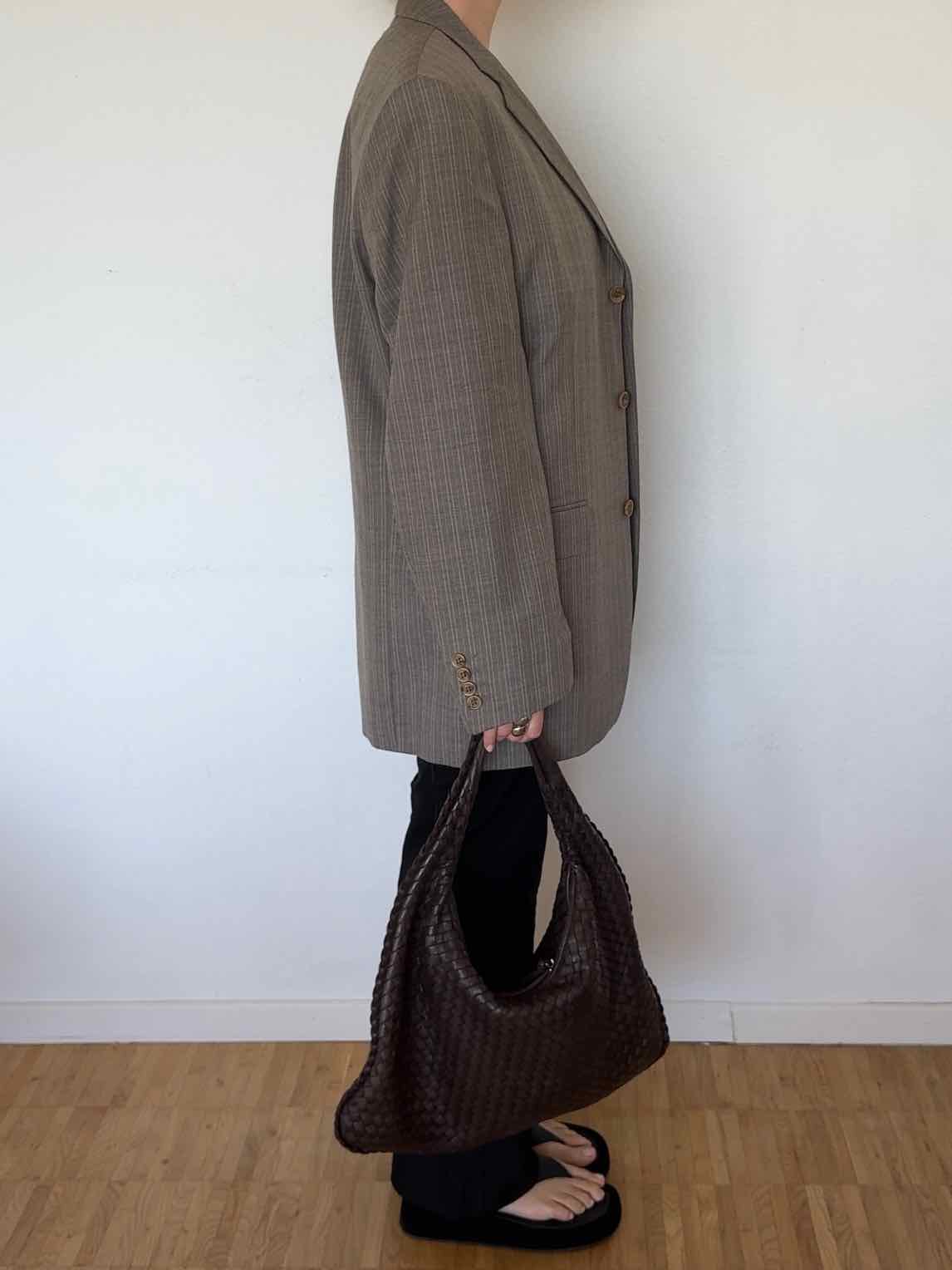 Vintage Herren Sakko - Taupe mit Nadelstreifen