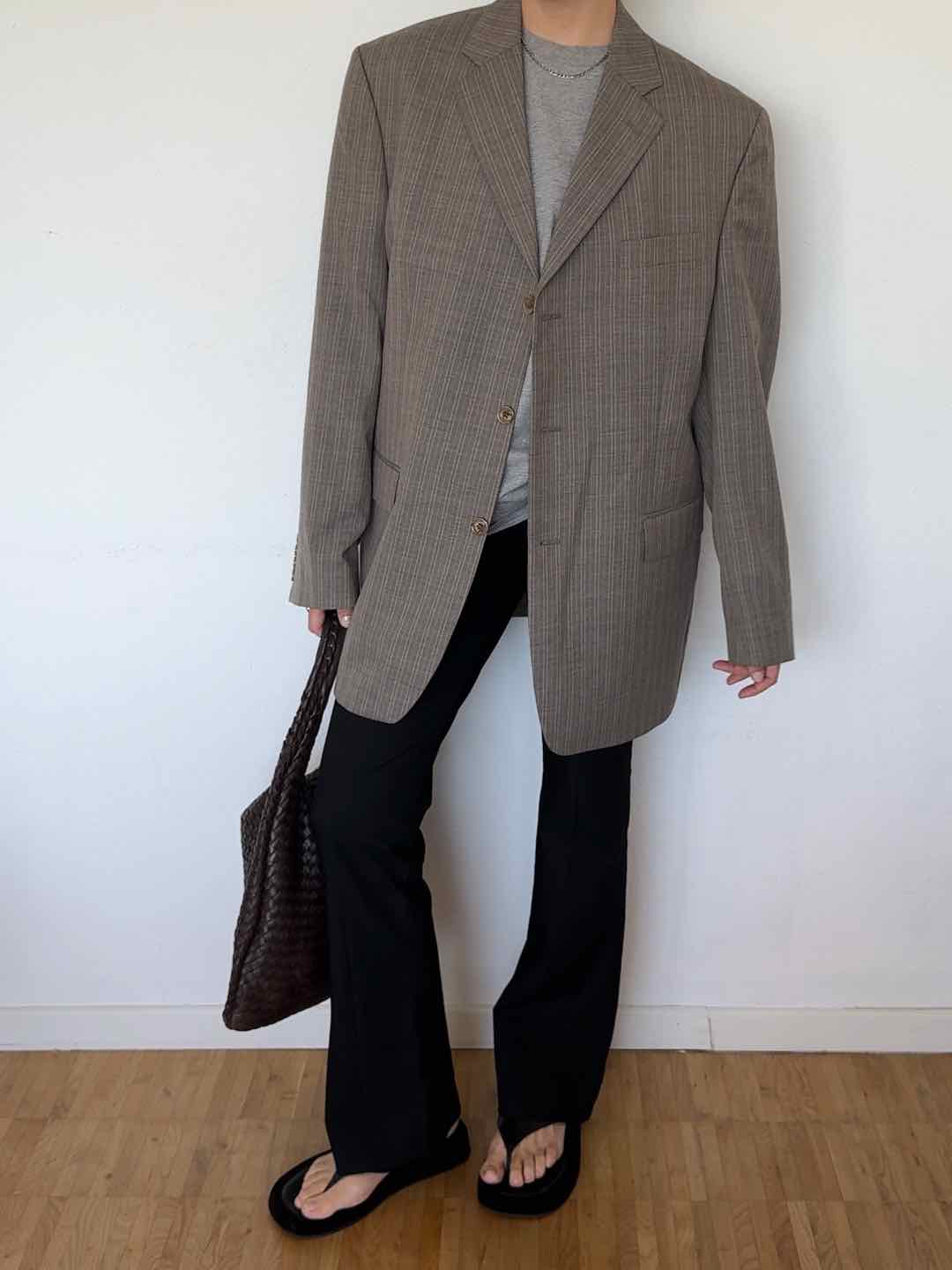 Vintage Herren Sakko - Taupe mit Nadelstreifen
