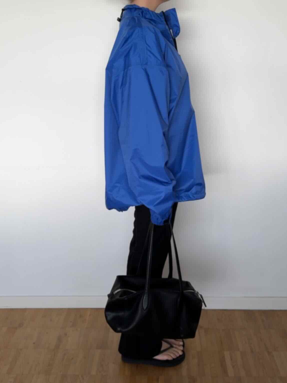 Vintage Windbreaker mit Half Zip - Cobalt Blau