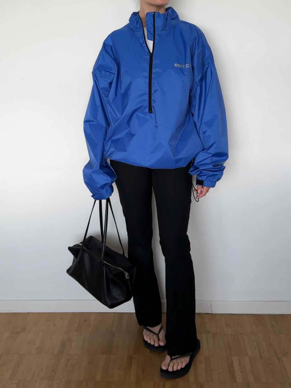 Vintage Windbreaker mit Half Zip - Cobalt Blau