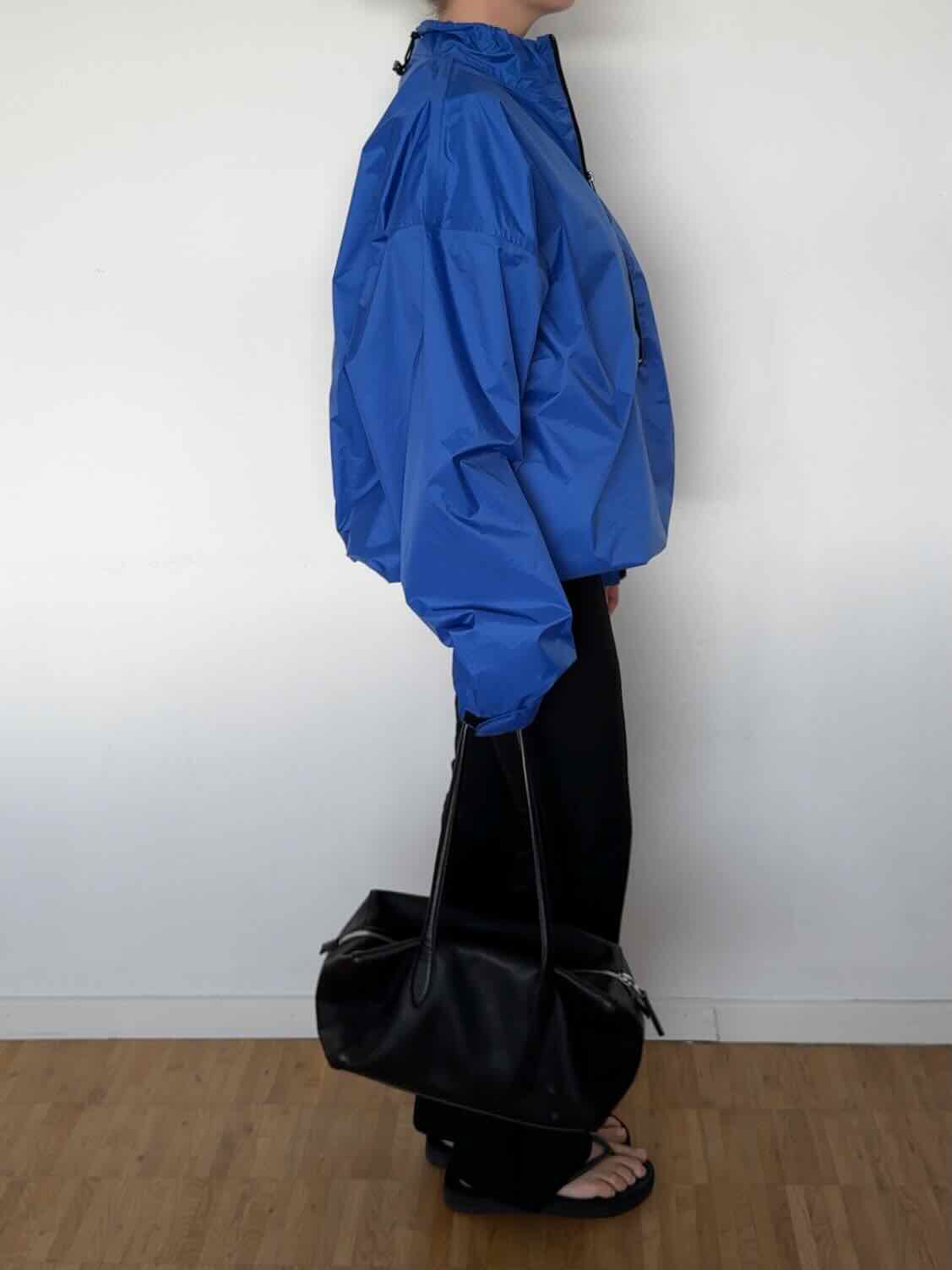 Vintage Windbreaker mit Half Zip - Cobalt Blau